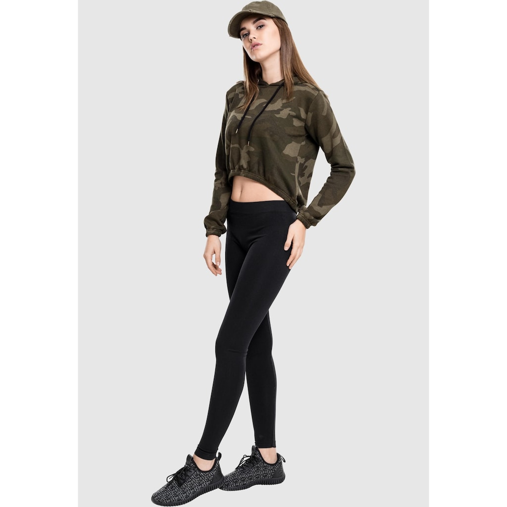 URBAN CLASSICS Rundhalspullover »Urban Classics Damen Ladies Camo Cropped Hoody«, (1 tlg.)