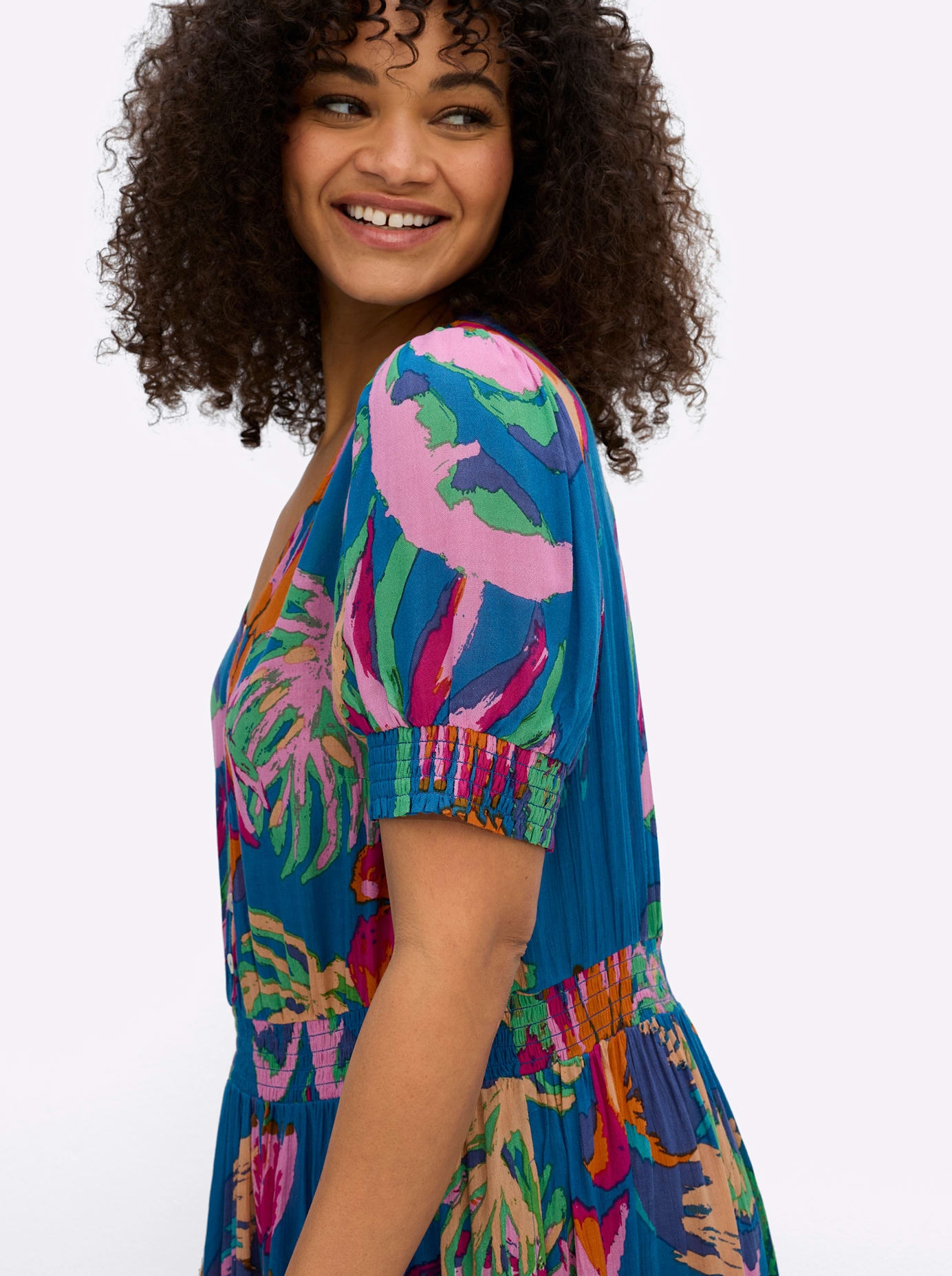 Sheego Druckkleid »Kleid« Eingrifftaschen