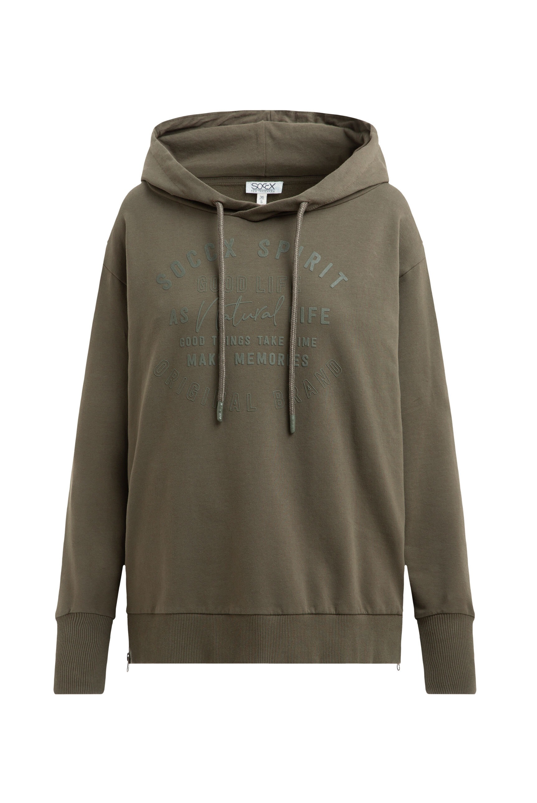 SOCCX Kapuzensweatshirt, mit Reißverschluss an den Seiten