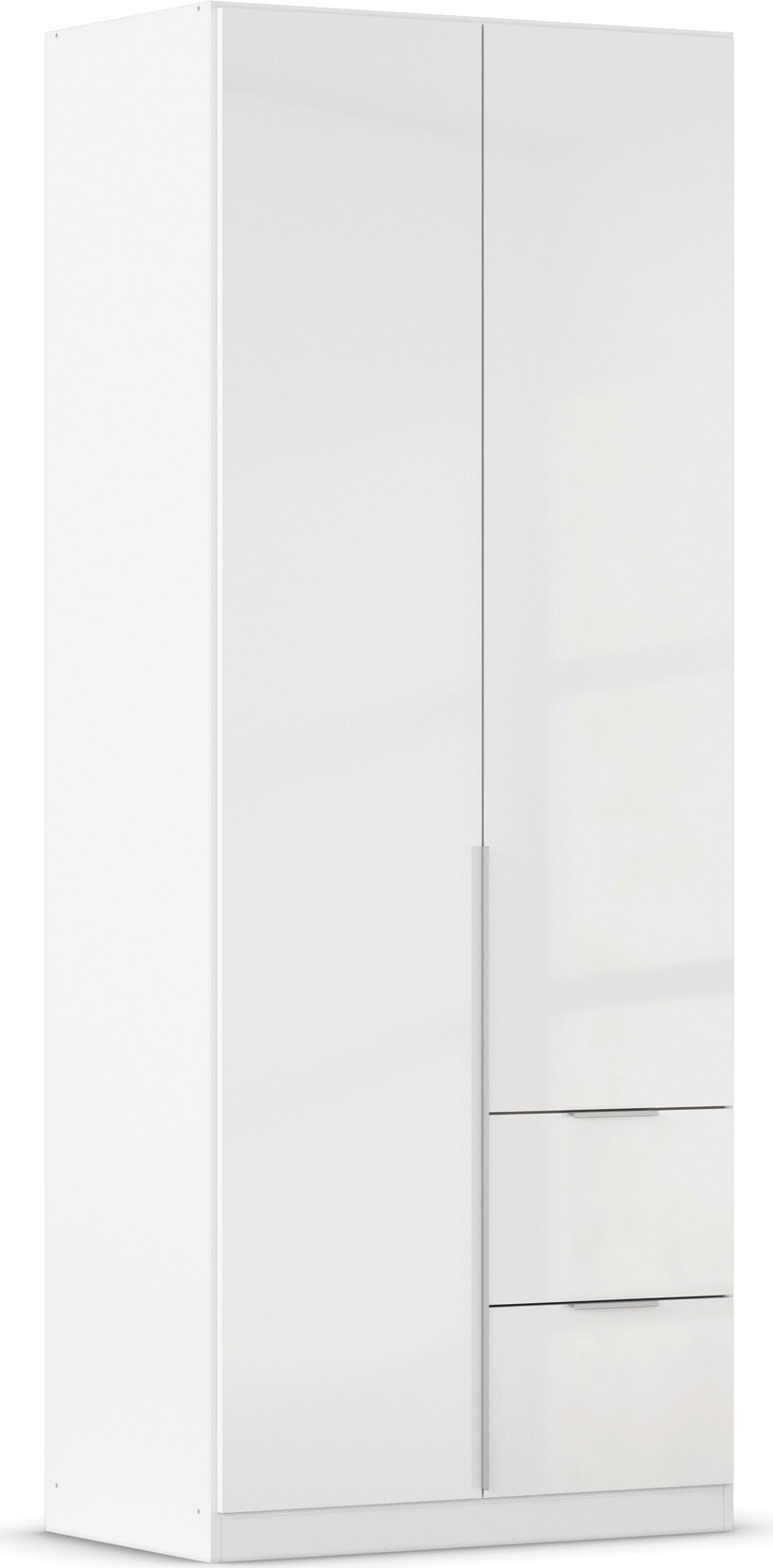 OTTO home Drehtürenschrank "Kleiderschrank Schrank Garderobe AGORDO mit Dekor- oder Hochglanzfront" in zwei Griff-Farben, Breite 91 cm, mit Außenschubkästen, Serie in 7 Breiten und 2 Höhen MADE IN GERMANY