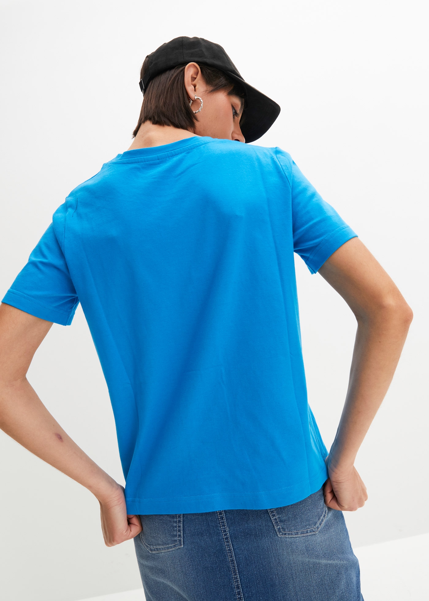 bonprix T-Shirt »T-Shirt aus reiner Baumwolle« bequeme Passform, Kurzarm, mit Rundhalsausschnitt