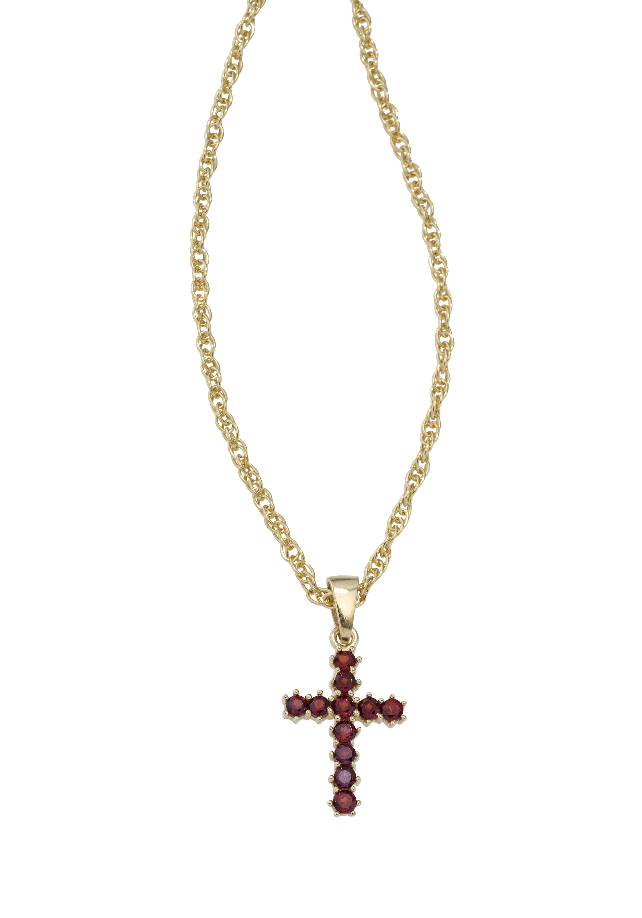JOBO Kreuzanhänger »Anhänger Kreuz«, 333 Gold mit Granat