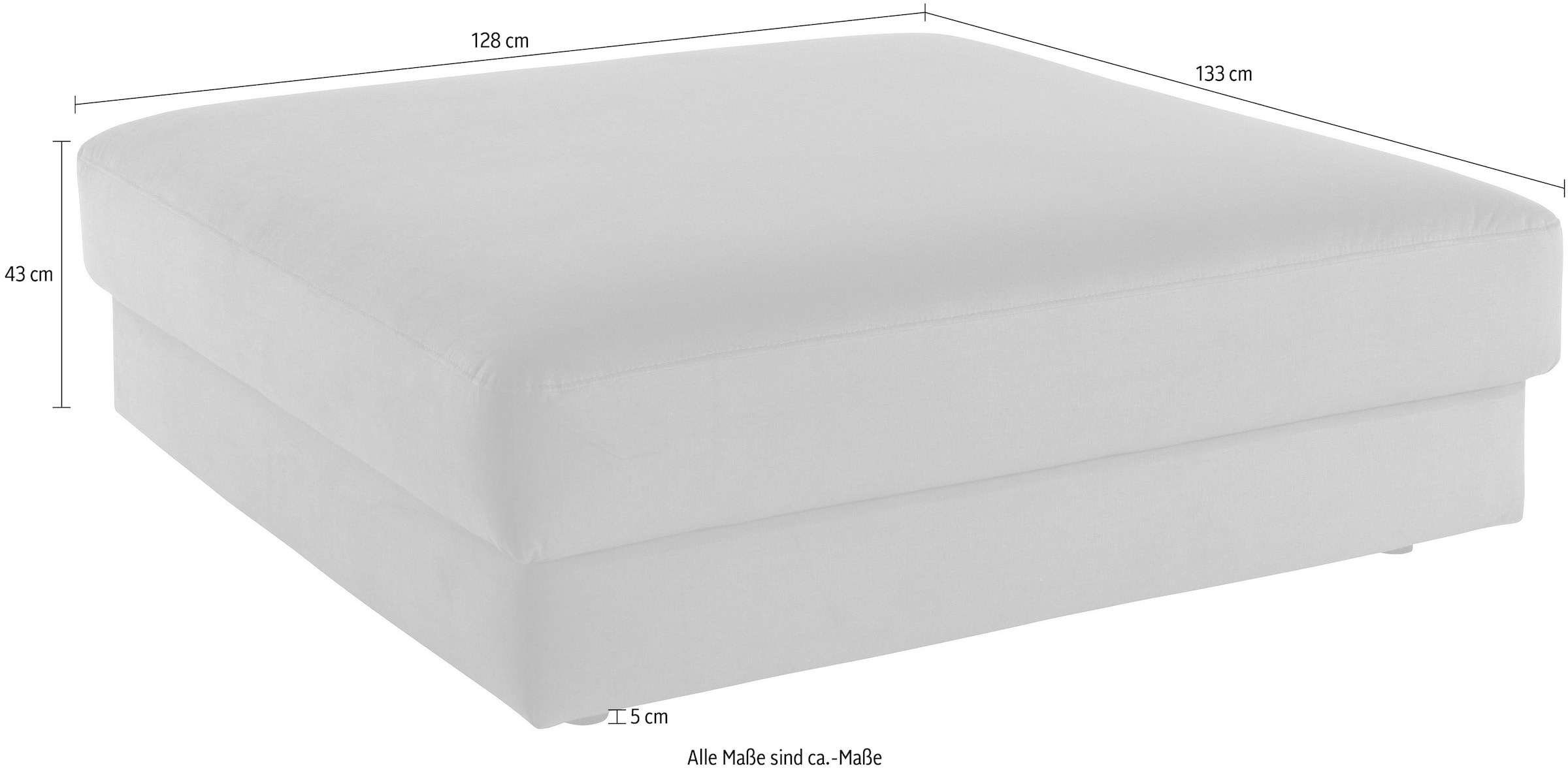 PLACES OF STYLE Sofa-Mittelelement »Bloomfield Mega Hocker in 2 Größen« passende Erweiterung zur Serie "Bloomfield", als Mittelelement passend