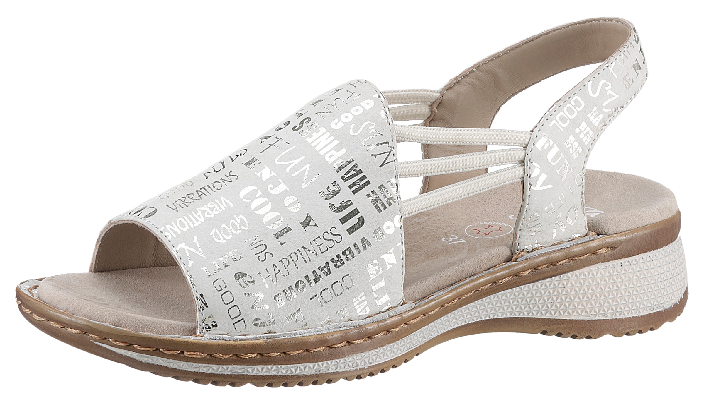 Ara Riemchensandale »HAWAII«, Sommerschuh, Sandalette, Keilabsatz, mit Lettern bedruck, G-Weite