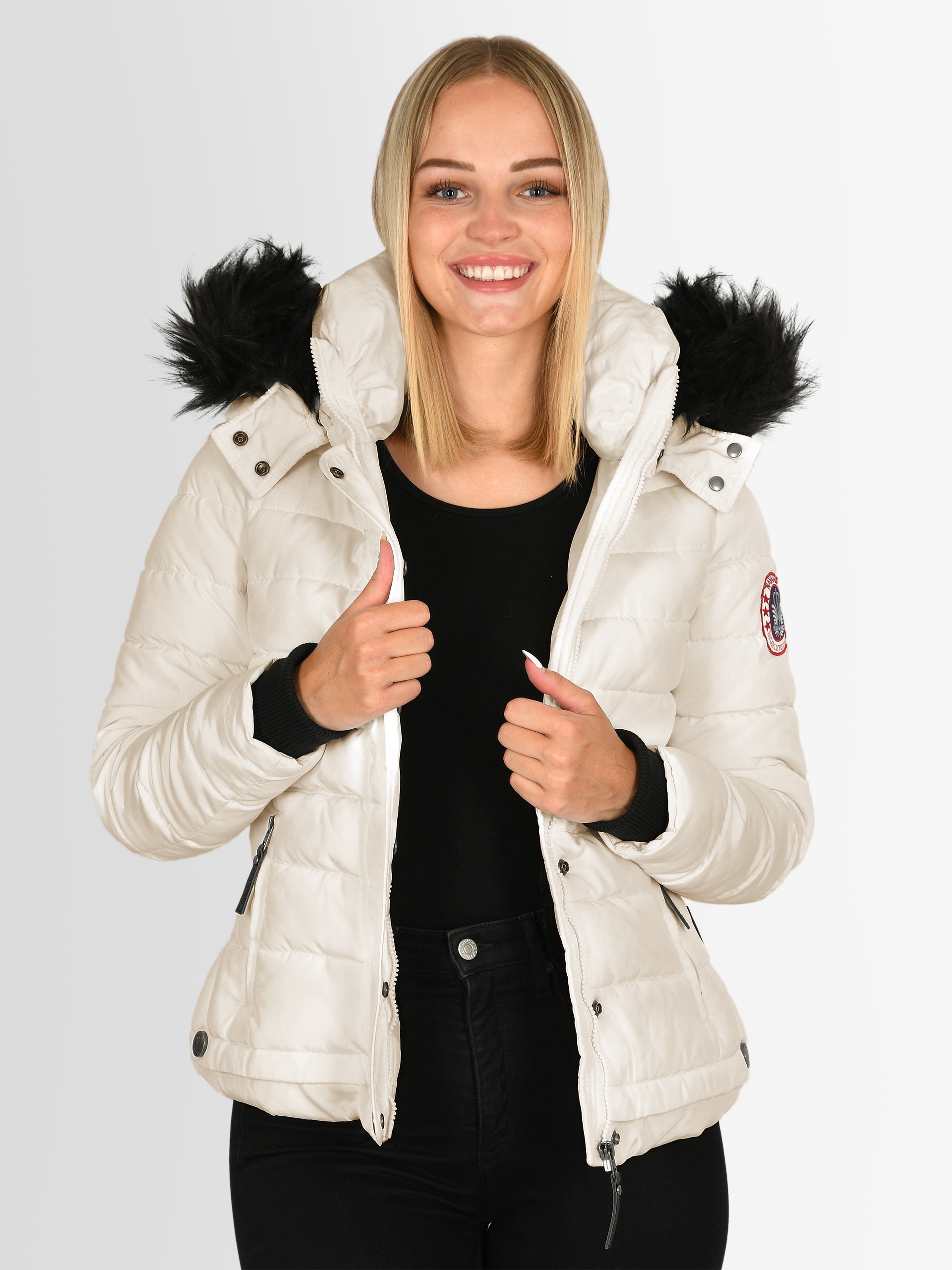 Navahoo Steppjacke »Chloe«, hochwertige Winterjacke mit abnehmbarer Kapuze