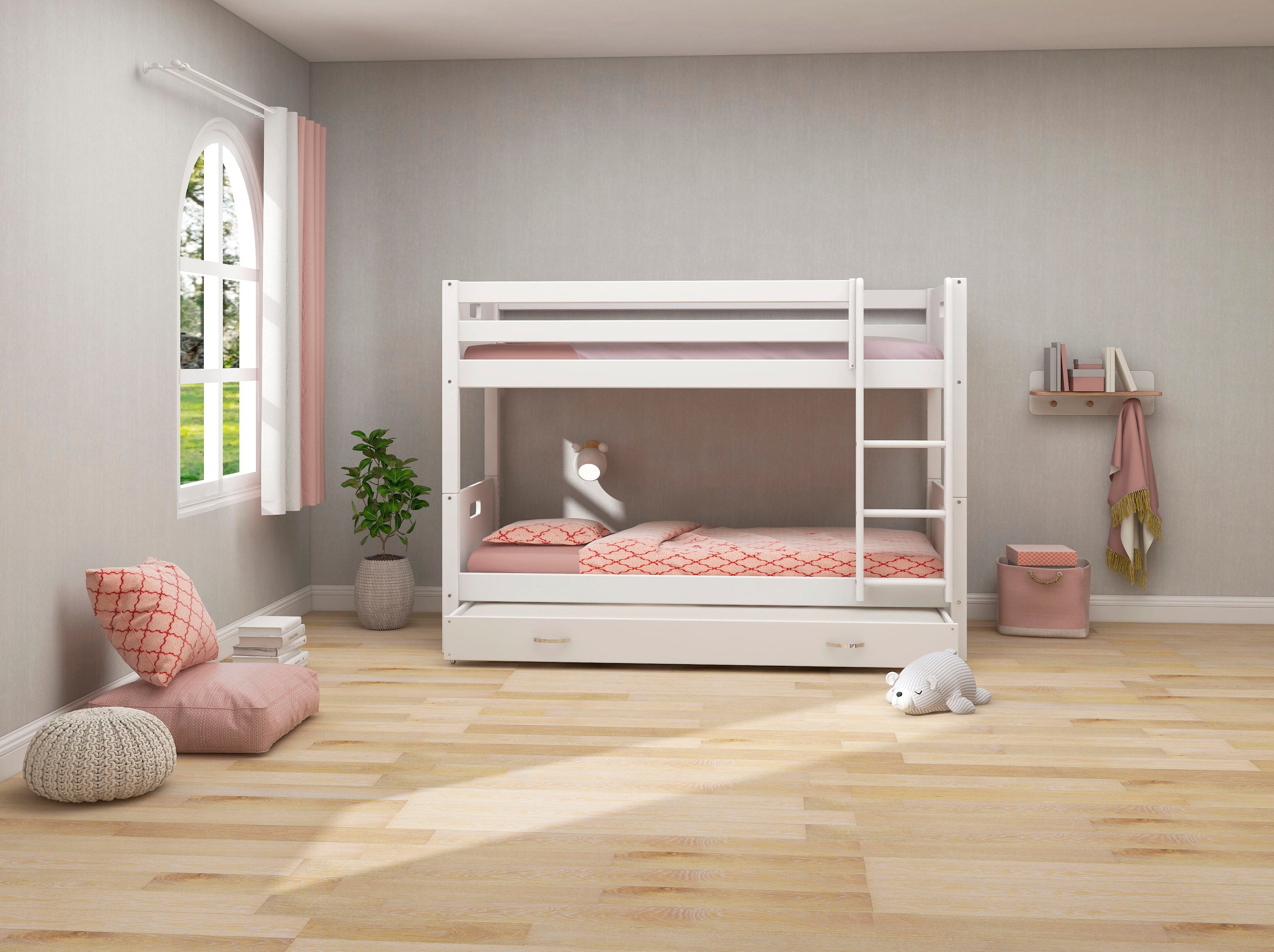 Thuka Etagenbett »Nordic Kinderbett, Spielbett, Daybett,«, bester Qualität, stabil, umbaubar in 2 Einzelbetten
