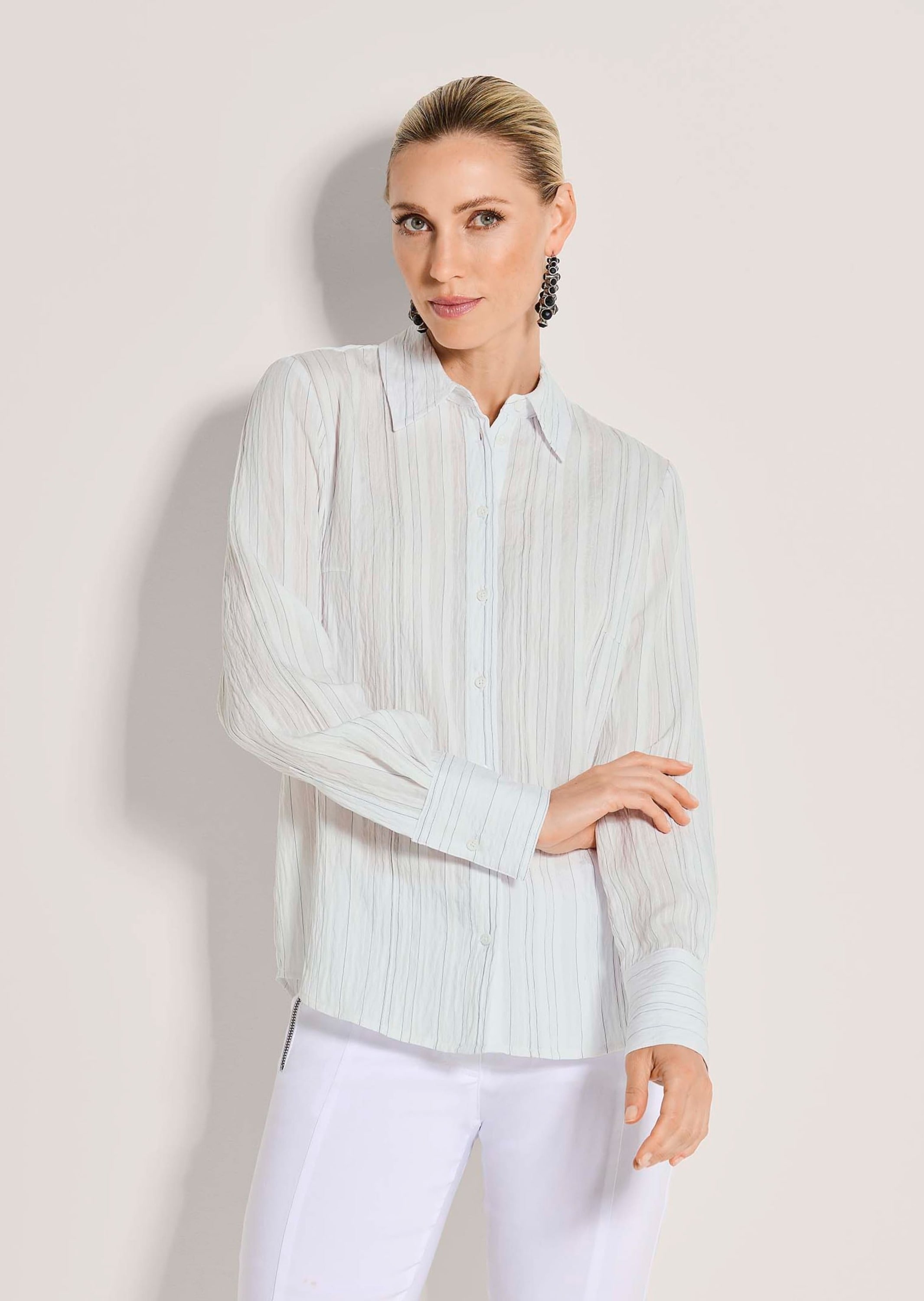 MADELEINE Hemdbluse »Hemdbluse Viskosebluse mit Streifenmuster«