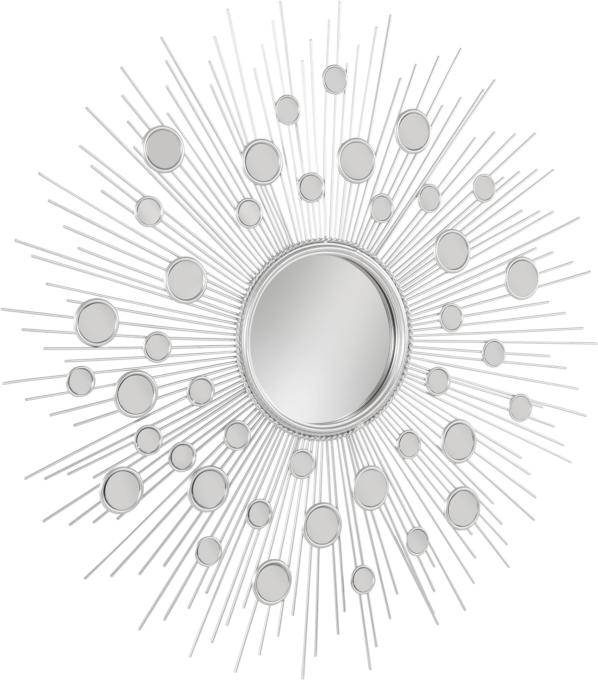 Leonique Dekospiegel »Spiegel, silber«, Wandspiegel, Sonne, rund, Ø 81 cm, Rahmen aus Metall