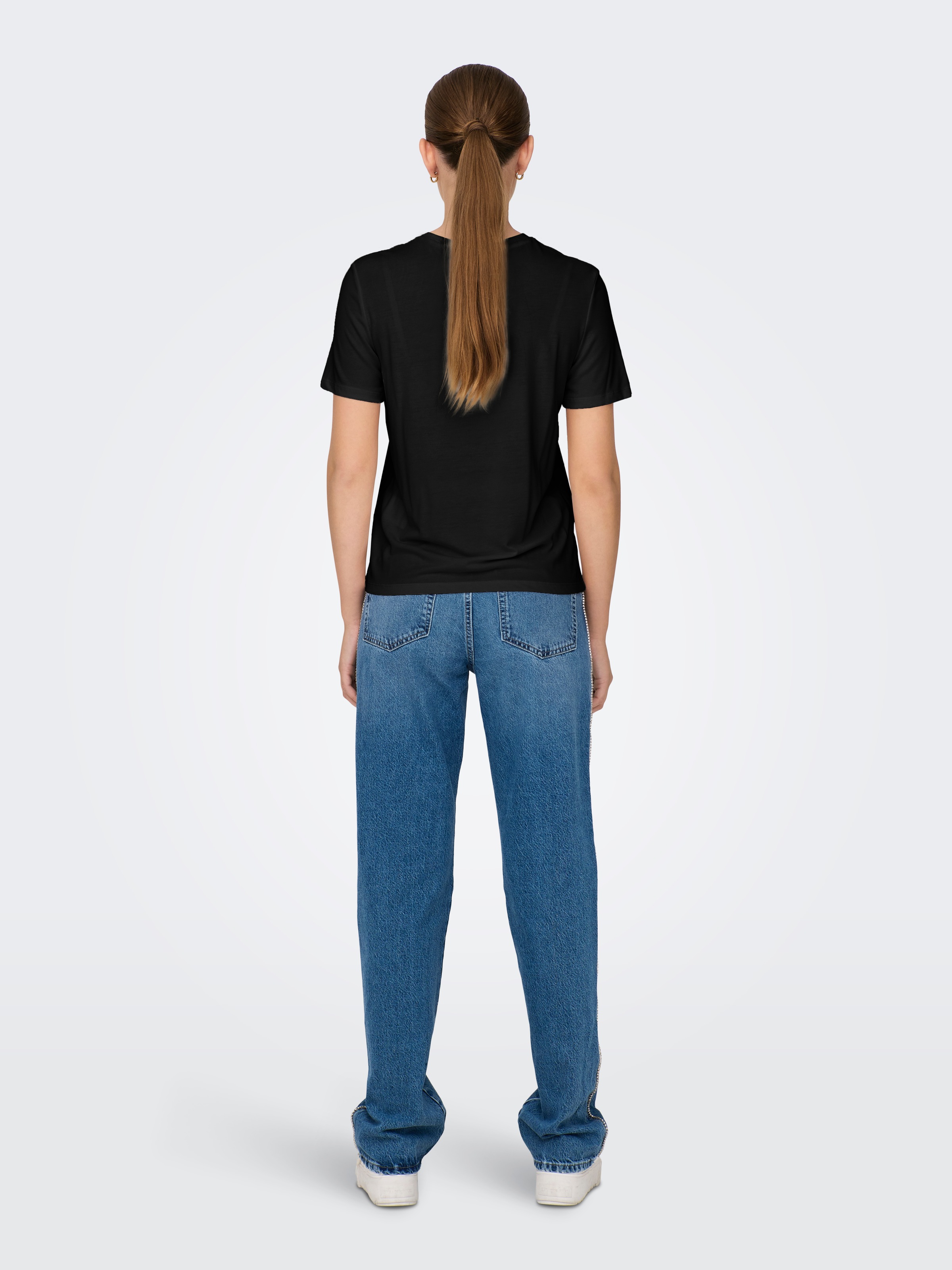 ONLY Kurzarmshirt »ONLFREE LIFE MODAL S/S ATELIER TOP JRS« Materialmix, Rundhals