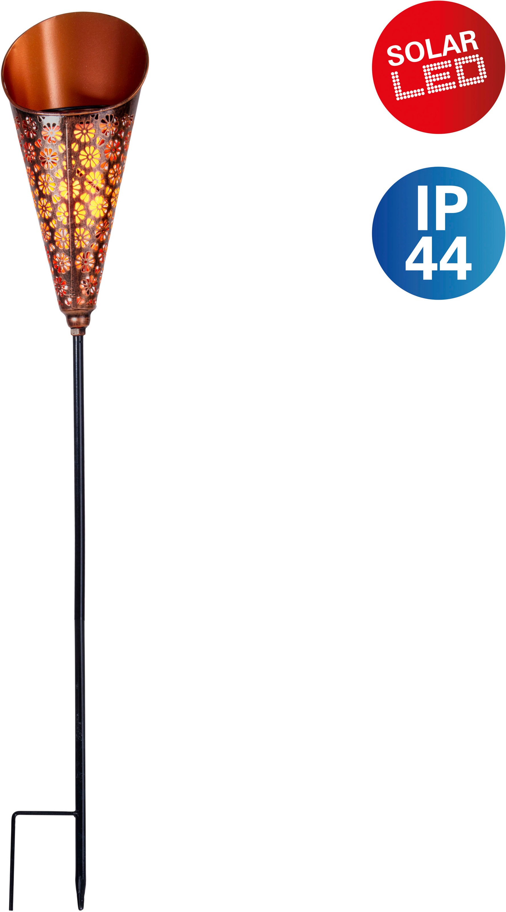 näve LED Solarleuchte "Torch" 1 Stk. Warmweiß Flammeneffekt, kupferfarben, günstig online kaufen