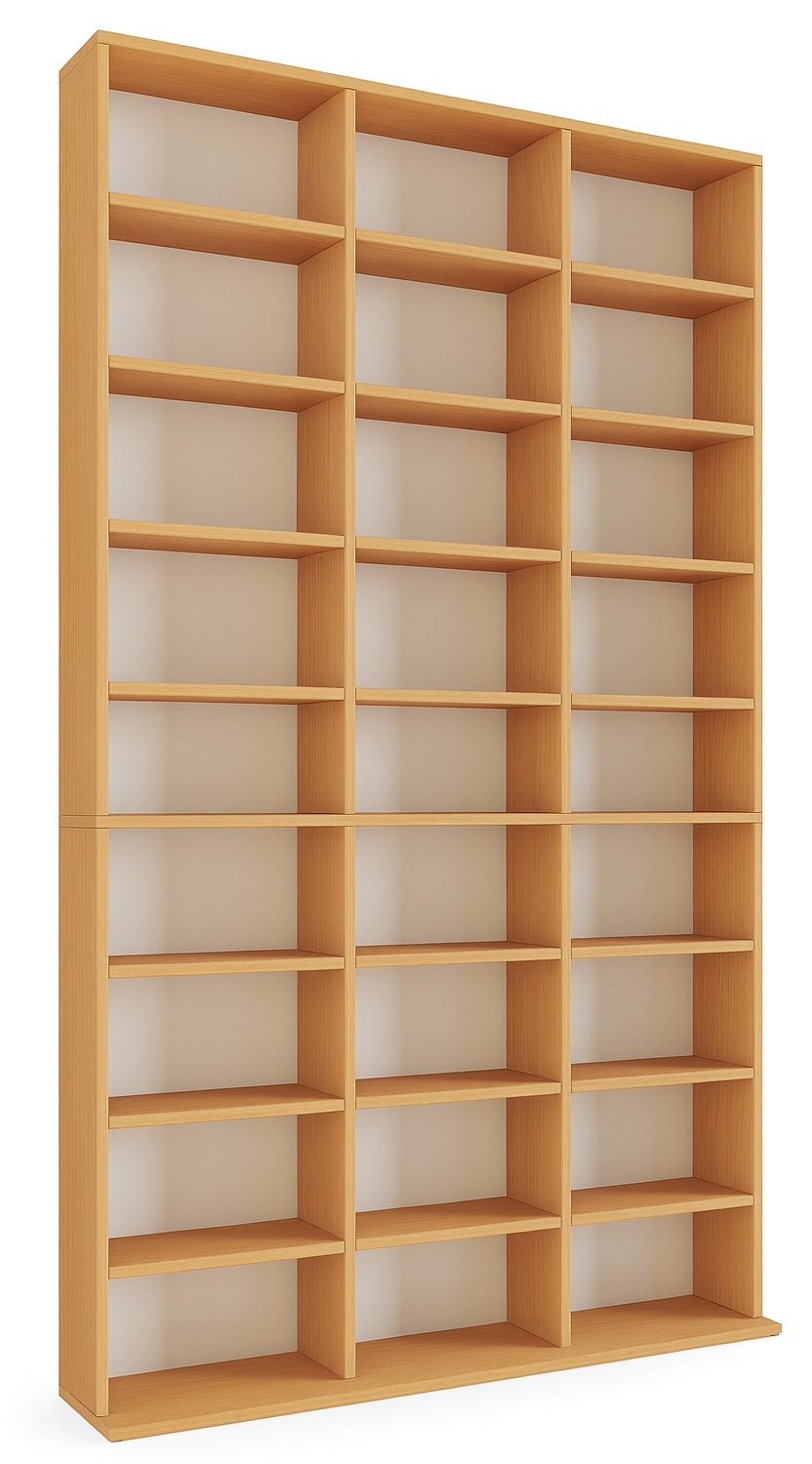 VCM Standregal »VCM Holzregal stehend | platzsparender CD-Schrank für 1080 CDs oder 504 DVDs | Maße: H. 181 x B. 102 x T. 23 cm | Elegantes DVD Regal stehend | Blu-Ray Regal | CD Regal Megosa XL«