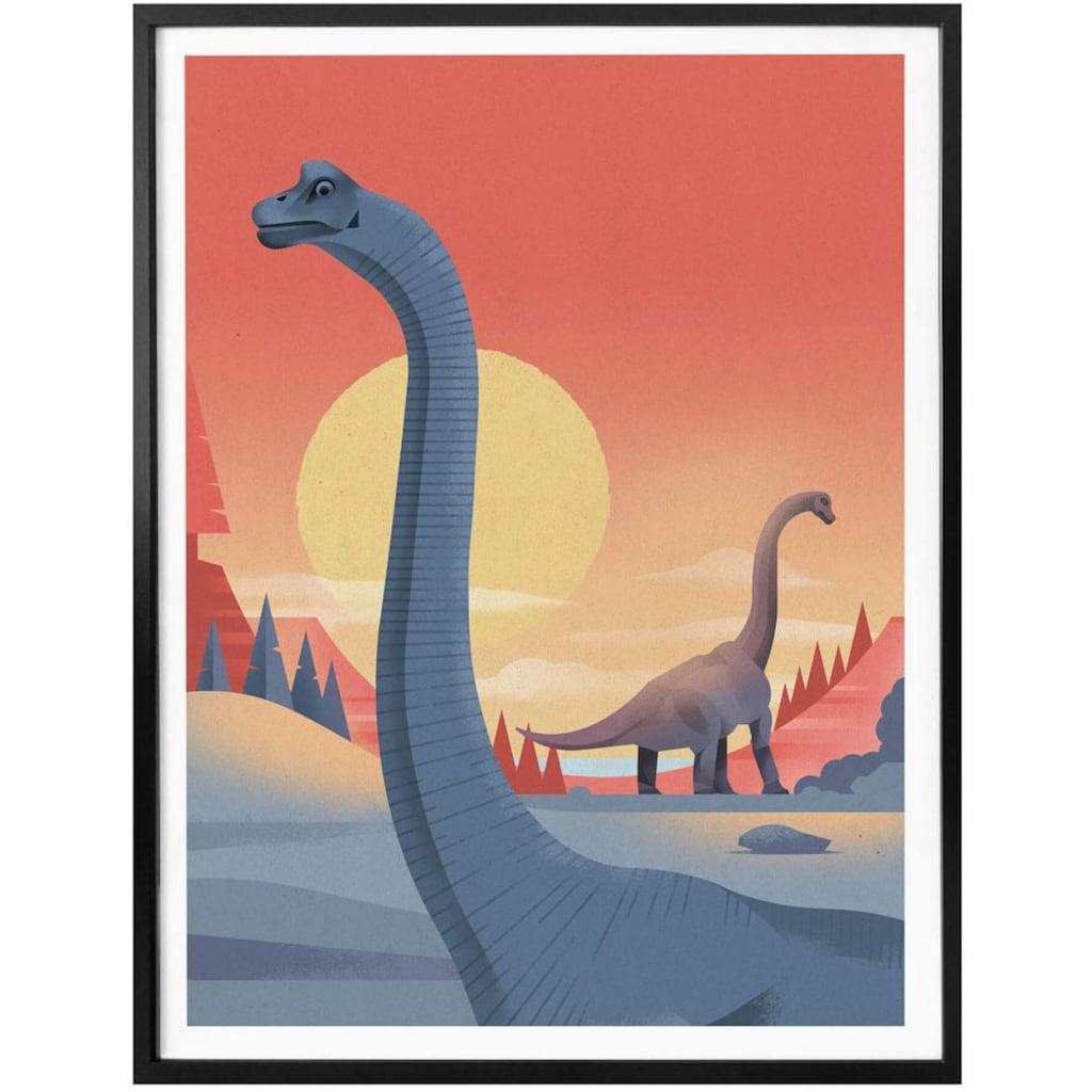 Wall-Art Poster »Brachiosaurus Dino Safari«, Dinosaurier, (1 St.)