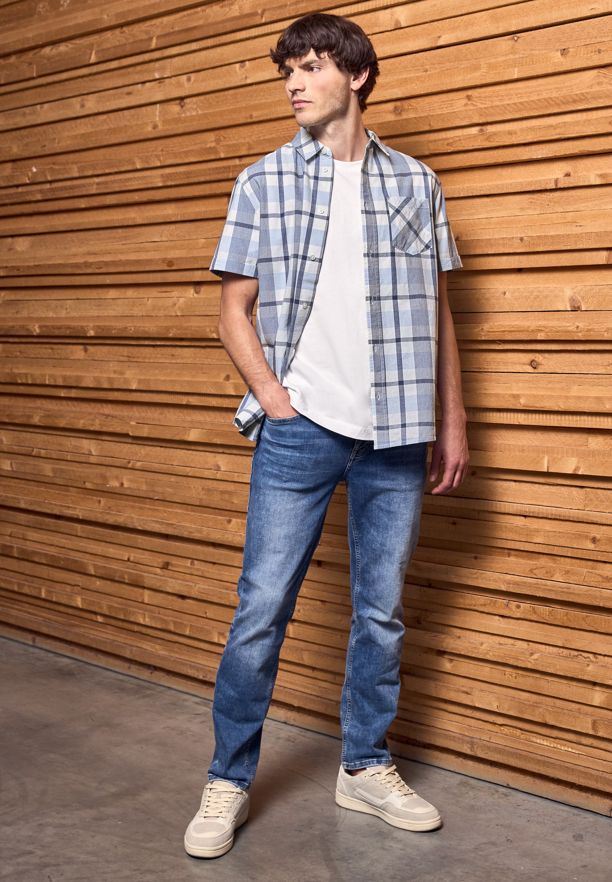 STREET ONE MEN Kurzarmhemd mit Knopfleiste