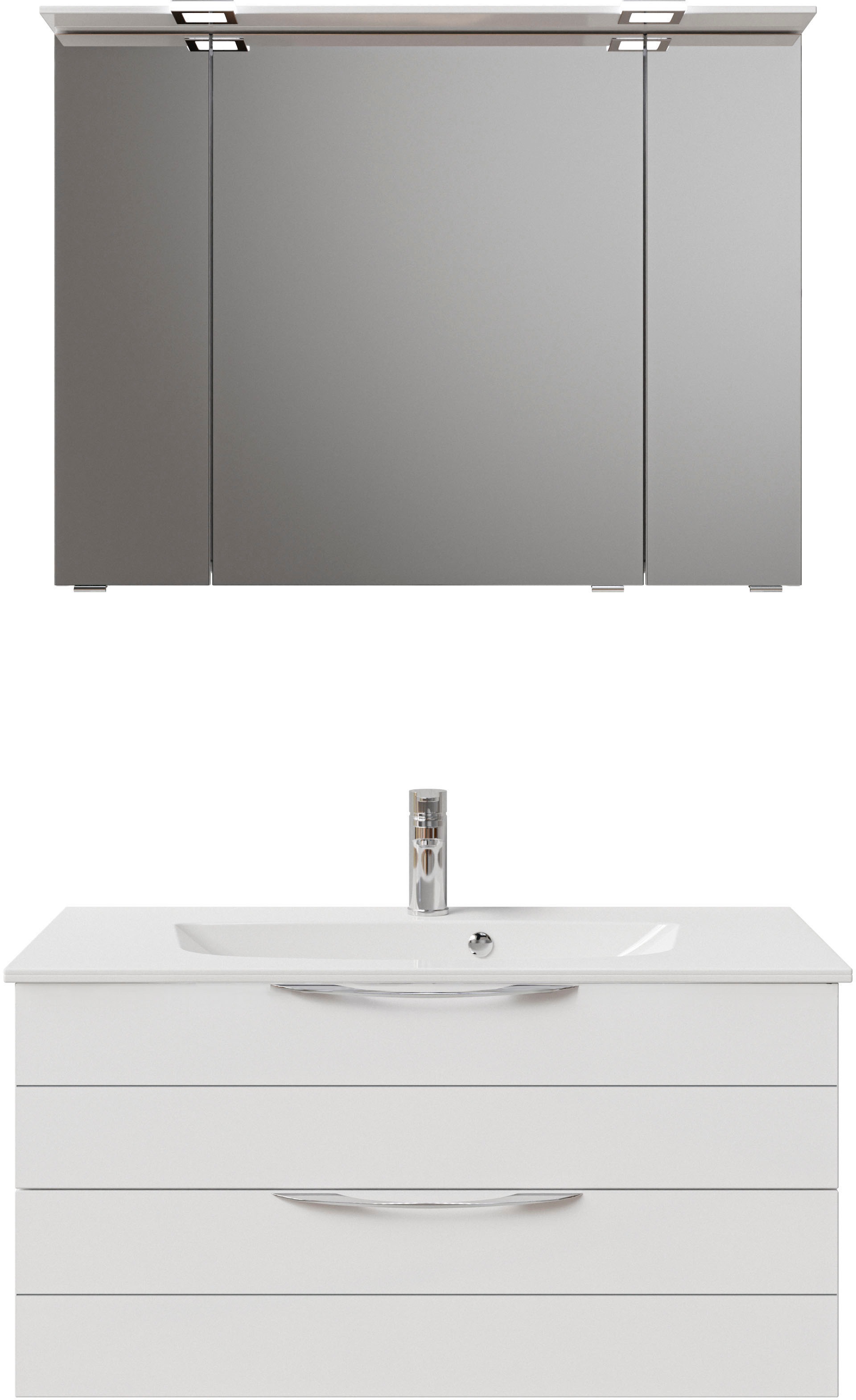 Saphir Badmöbel-Set "Serie 6025 2-teilig Mineralmarmor-Waschtisch mit LED-S günstig online kaufen