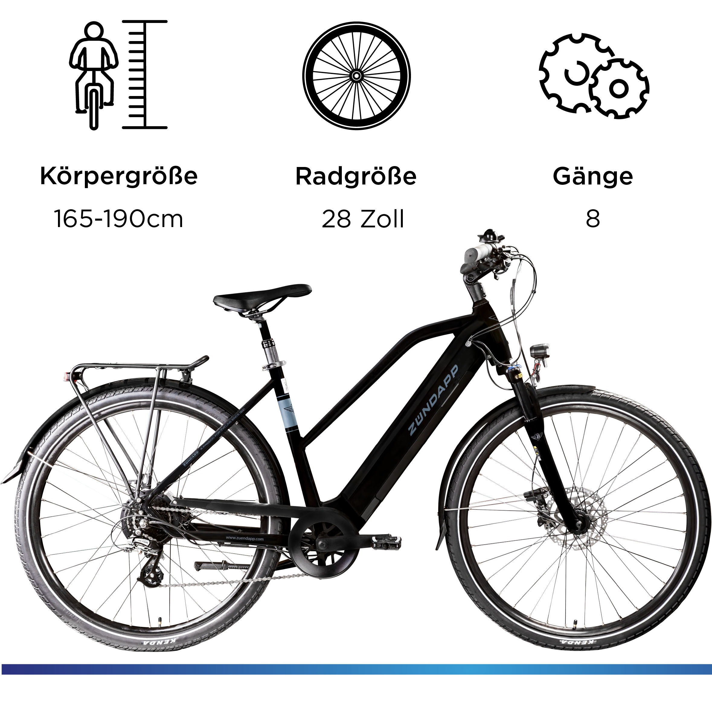 Zündapp E-Bike »Z810«, 24 Gang, Shimano, Altus RD-M310, Heckmotor 250 W, Pedelec, Elektrofahrrad für Damen