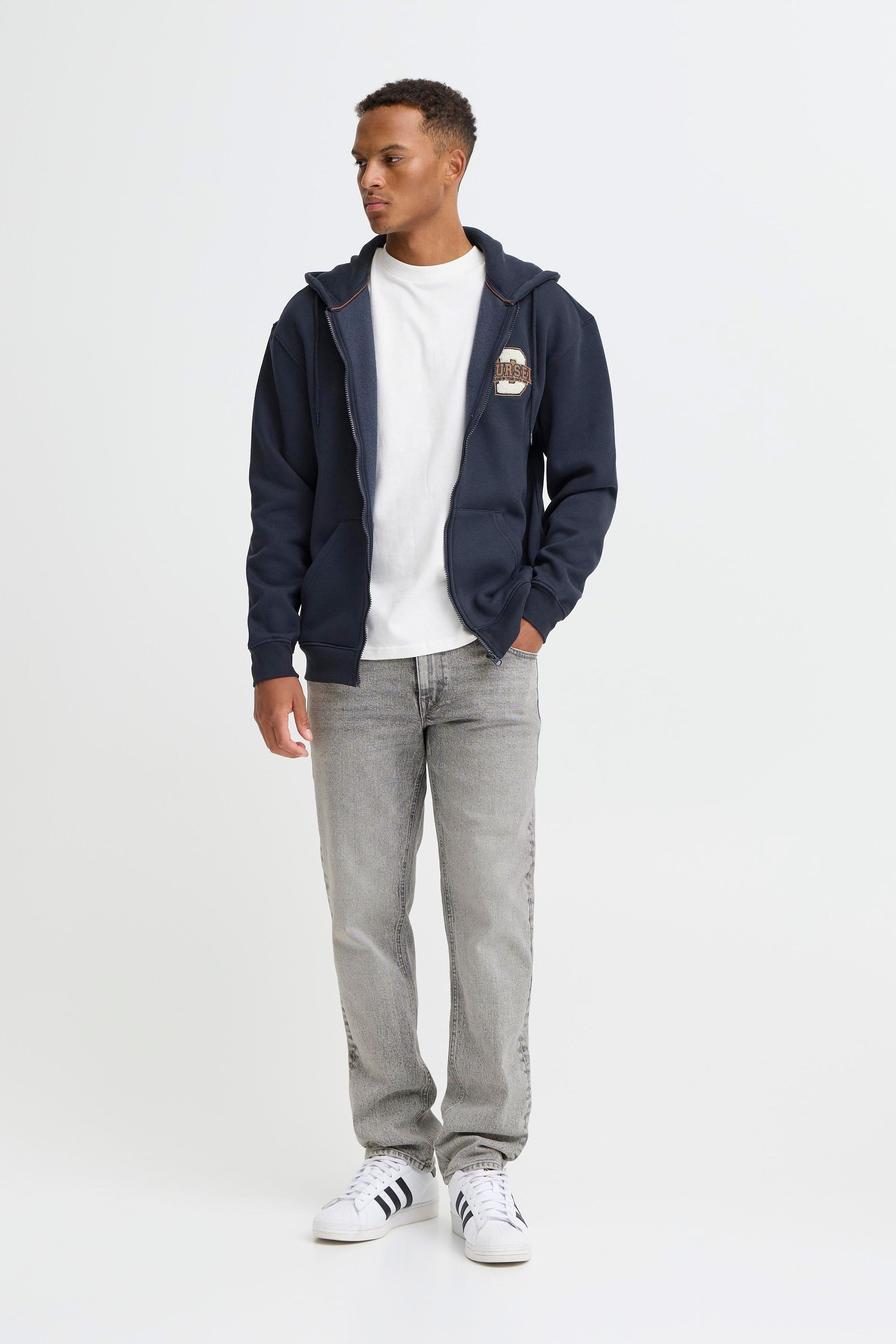 Relaxhose BLEND "BHRock", Herren, Gr. 31, Länge 32, denim lightgrau, 23, Denim/Jeans, 99% Baumwolle, 1% Elasthan, unifarben, Basic, normal normal, Hosen Relaxhose, Jeanshose mit normalem Bund und geradem Bein - Rock Fit 8
