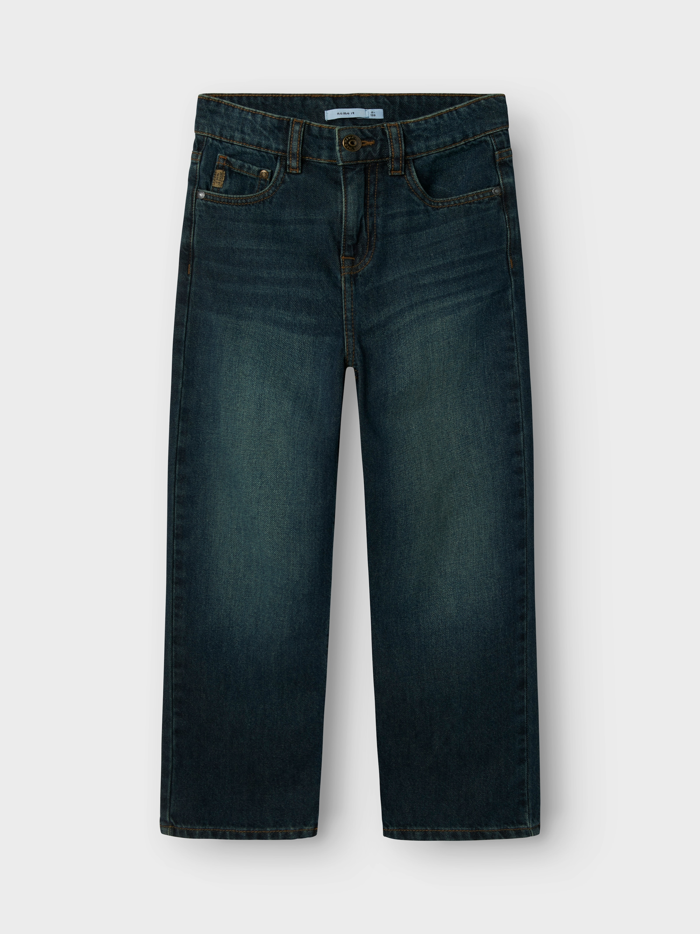 Name It Straight-Jeans »NKFROSE für Mädchen mit High Waist und weitem Bein«, unifarben, casual, loose fit, Baumwollmischung, Denim