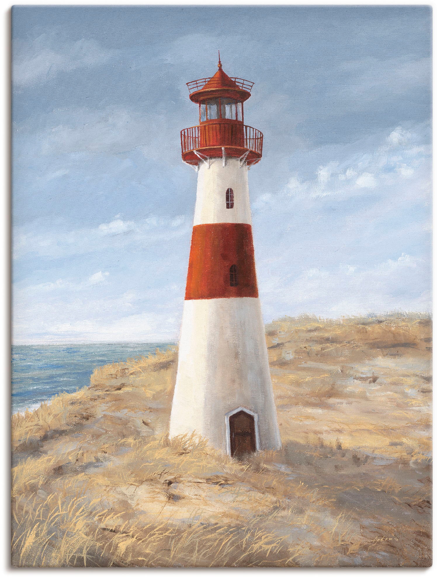 Artland Leinwandbild "Leuchtturm I" Gebäude 1 Stk. tlg. auf Holzrahmen gespannt