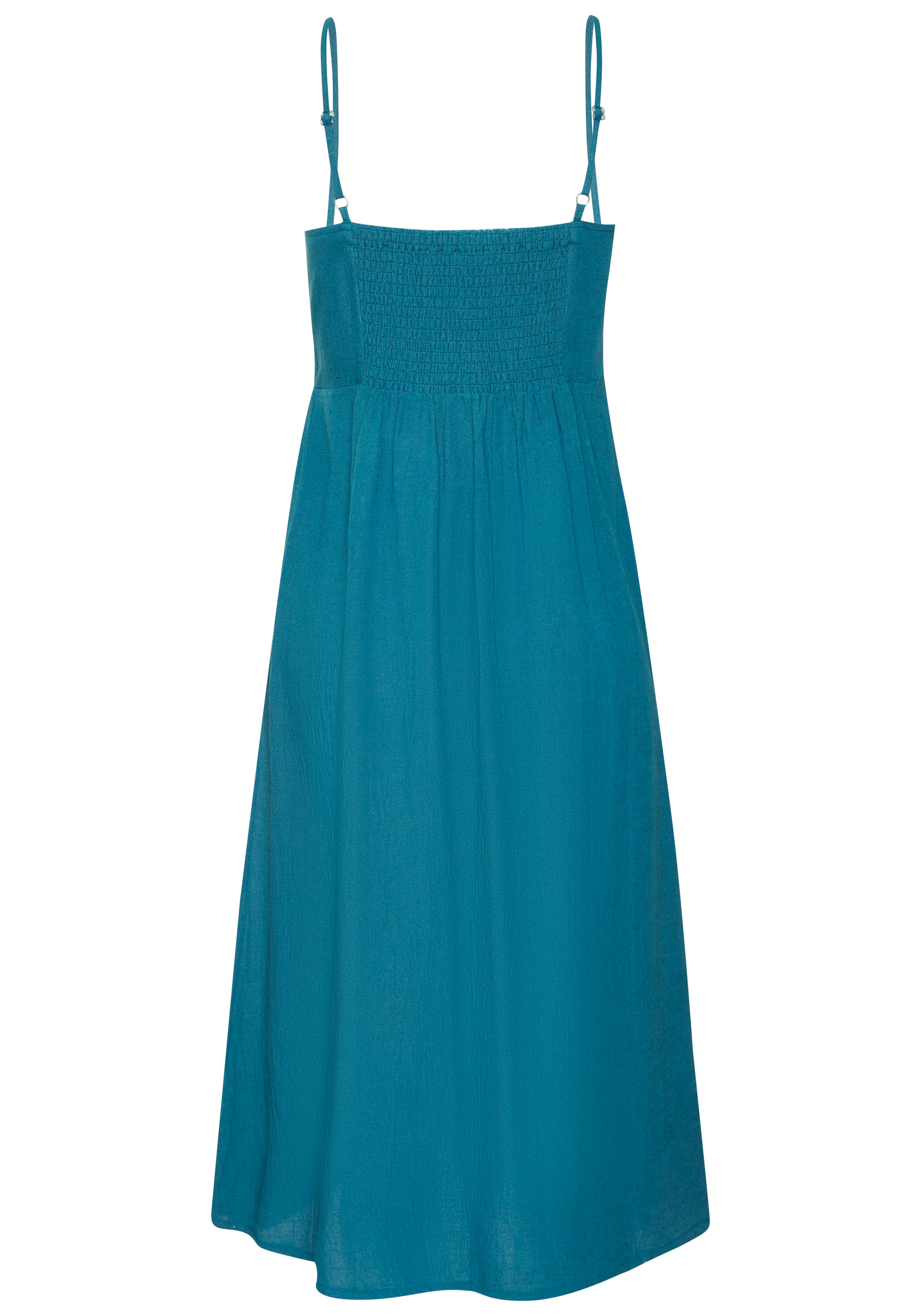 LASCANA Sommerkleid »aus Leinenmix mit Baumwolle« Ohne Taschen elegantes Midikleid, Strandkleid, Spaghettikleid, Leinenkleid