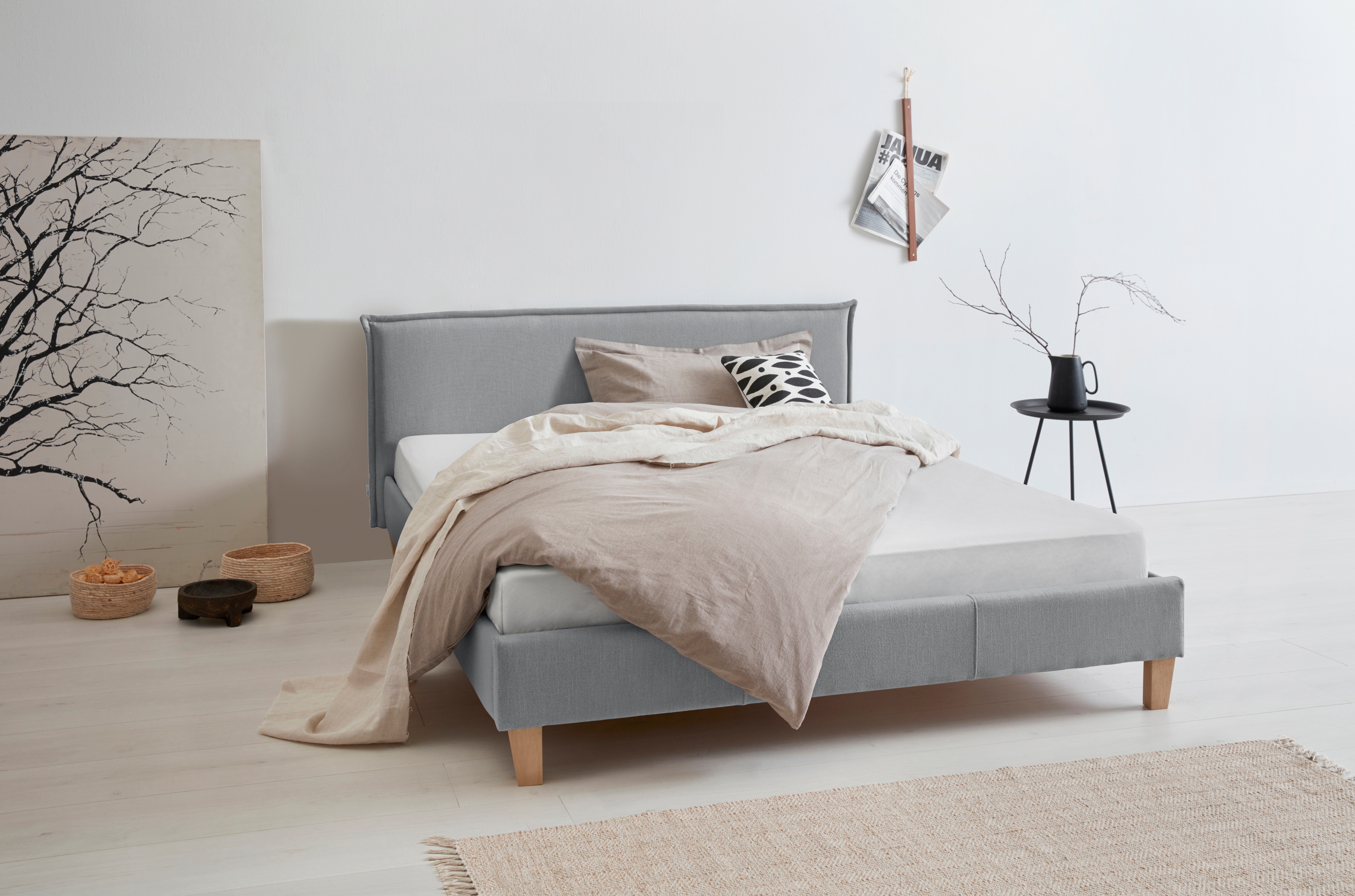 OTTO products "Heddi" in 5 Breiten: von 90cm-200cm, Biese am Kopfteil, Strukturstoff