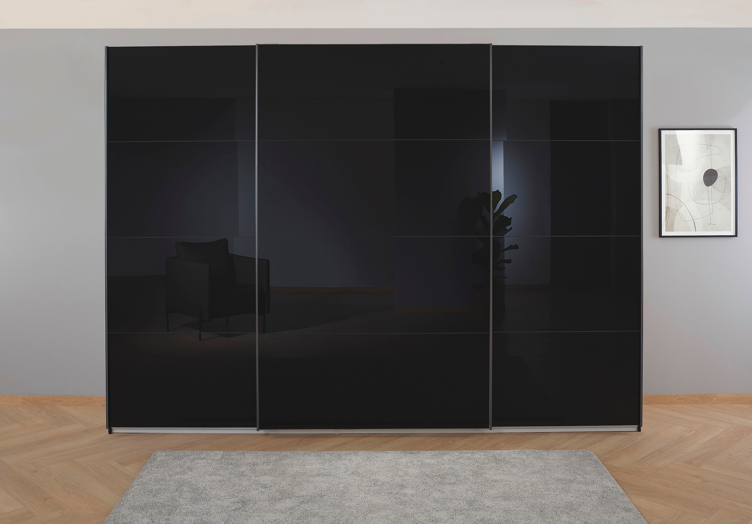 OTTO home Kleiderschrank "Mehrzweckschrank Aktenschrank Möbel Mietswohnung Schlafzimmer KOLUNA" 3 Ausstattungen BASIC/CLASSIC/PREMIUM (inkl. SOFT-CLOSE-FUNKTION), Breiten 203/271/315/360 cm Höhen 210/229 Glas-Front MADE IN GERMANY