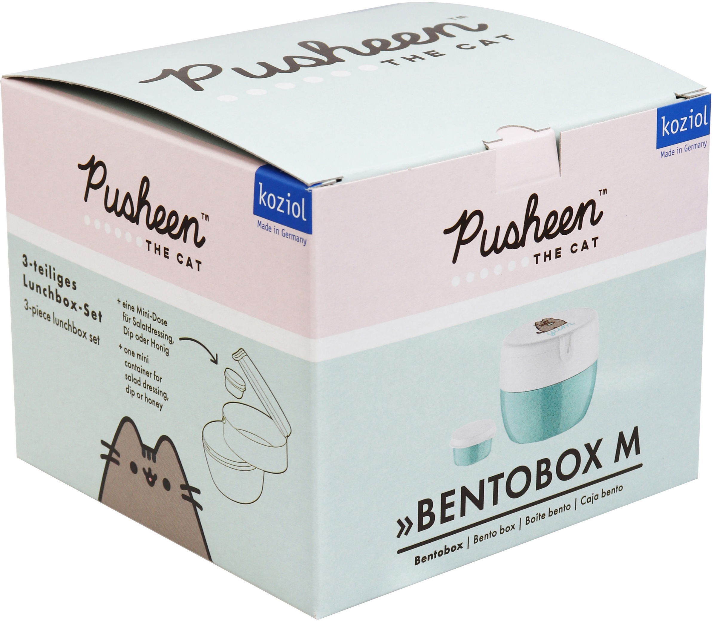 KOZIOL Lunchbox »BENTOBOX M PUSHEEN YUM«, (Set, 1 tlg.), spülmaschinengeeignet,melaminfrei,recycelbar