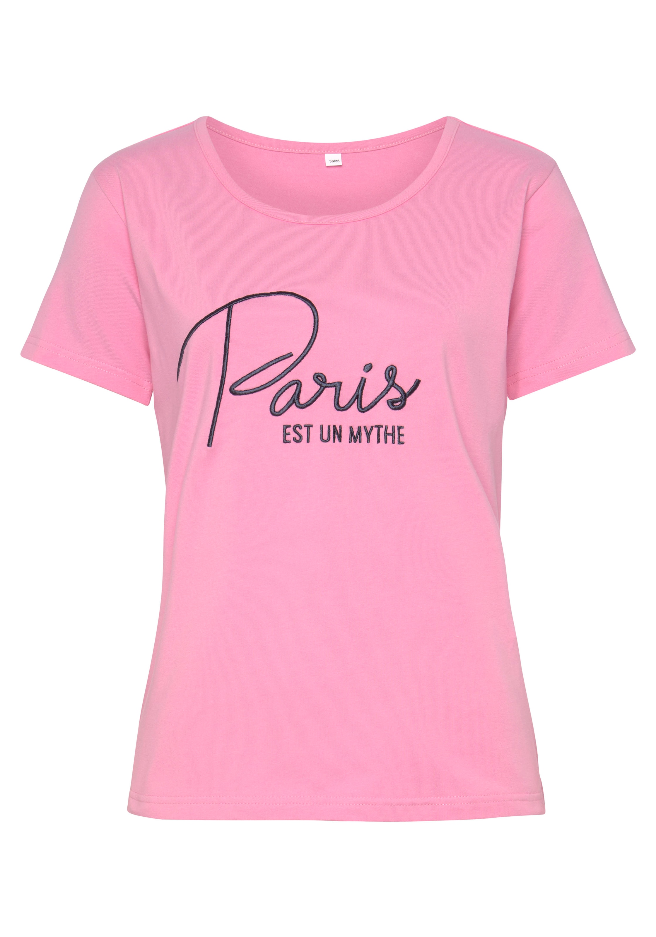 Vivance Kurzarmshirt, T-Shirt mit Stickerei, Loungewear
