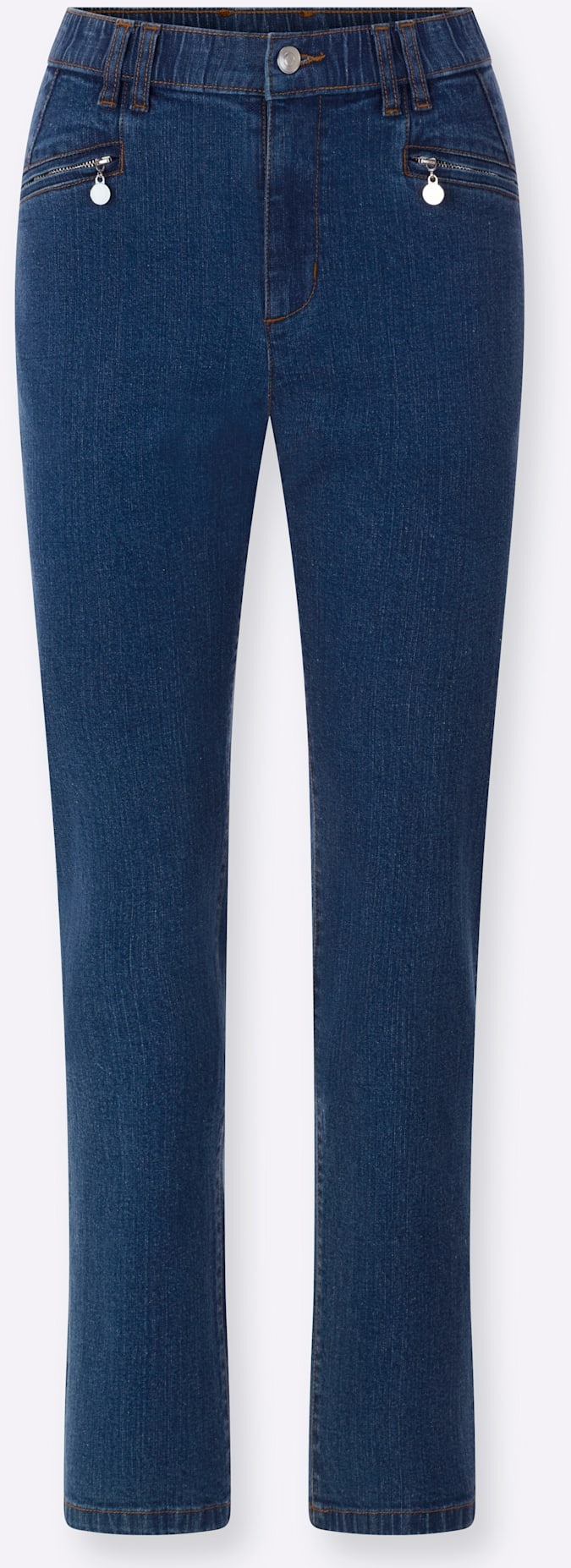 Bequeme Jeans CASUAL LOOKS, Damen, Gr. 24, Kurzgrößen, blau, stone, washed, 99% Baumwolle, 1% Elasthan, unifarben, lang, Jeans 2
