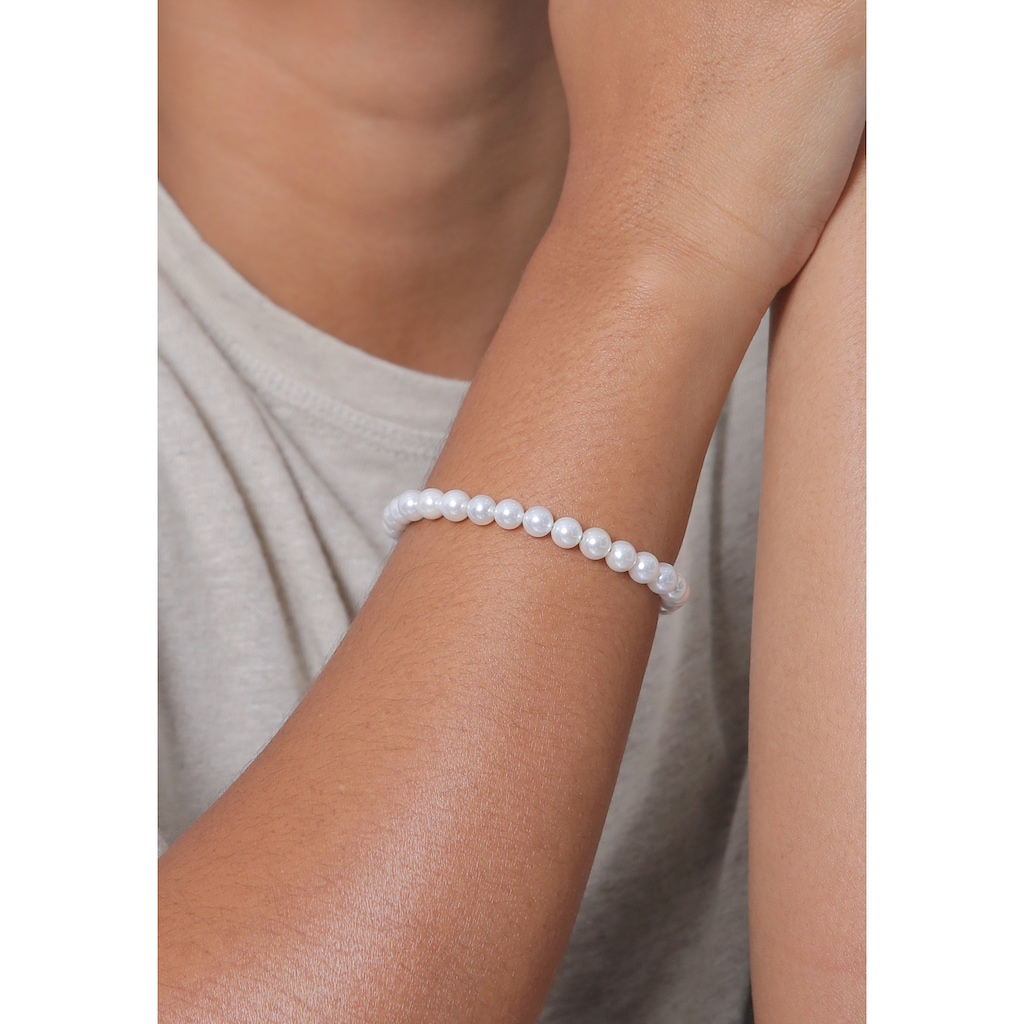 Elli Perlenarmband »Zeitlos aus Muschelkernperlen 925 Silber«