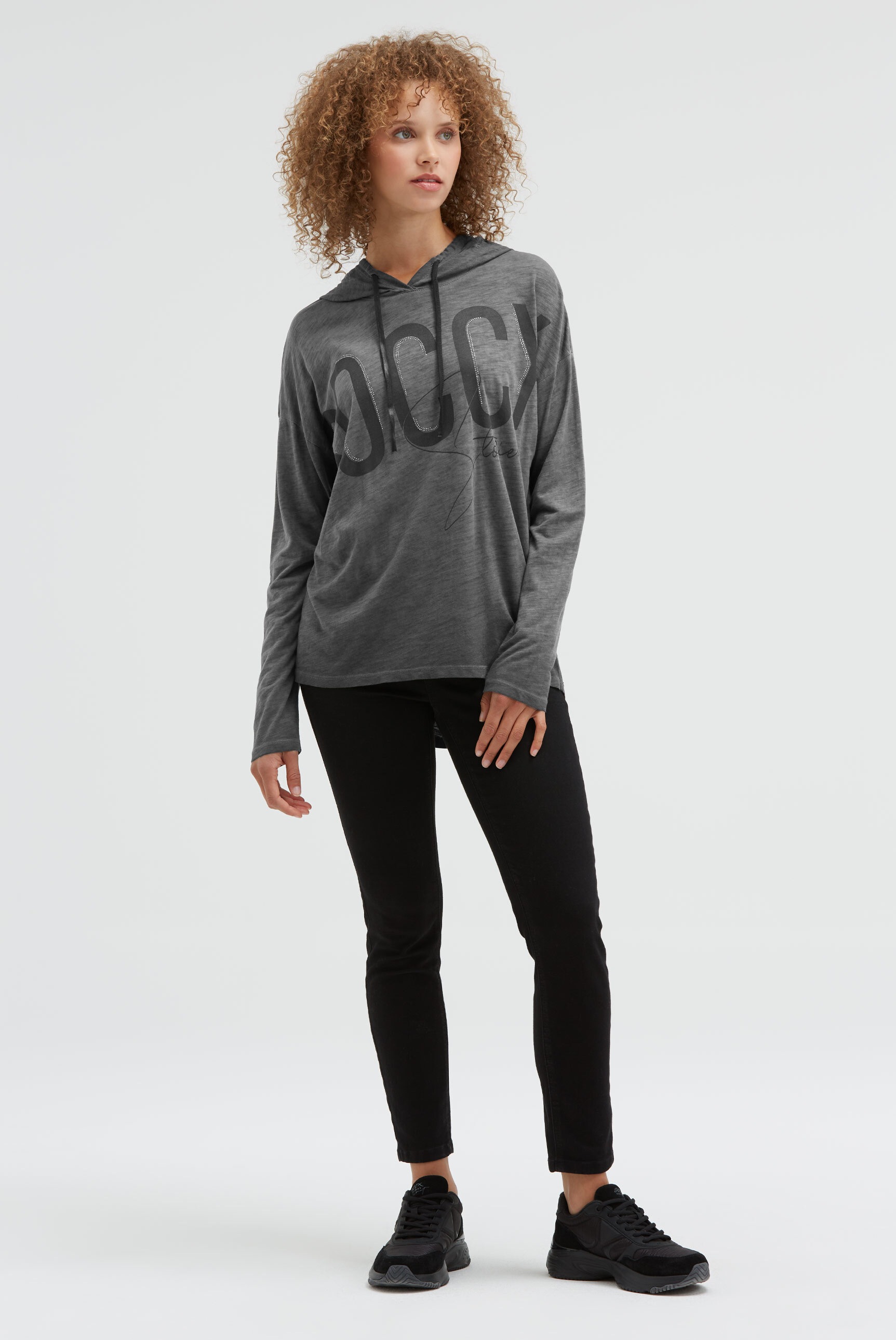 SOCCX Kapuzenshirt mit überschnittenen Schultern