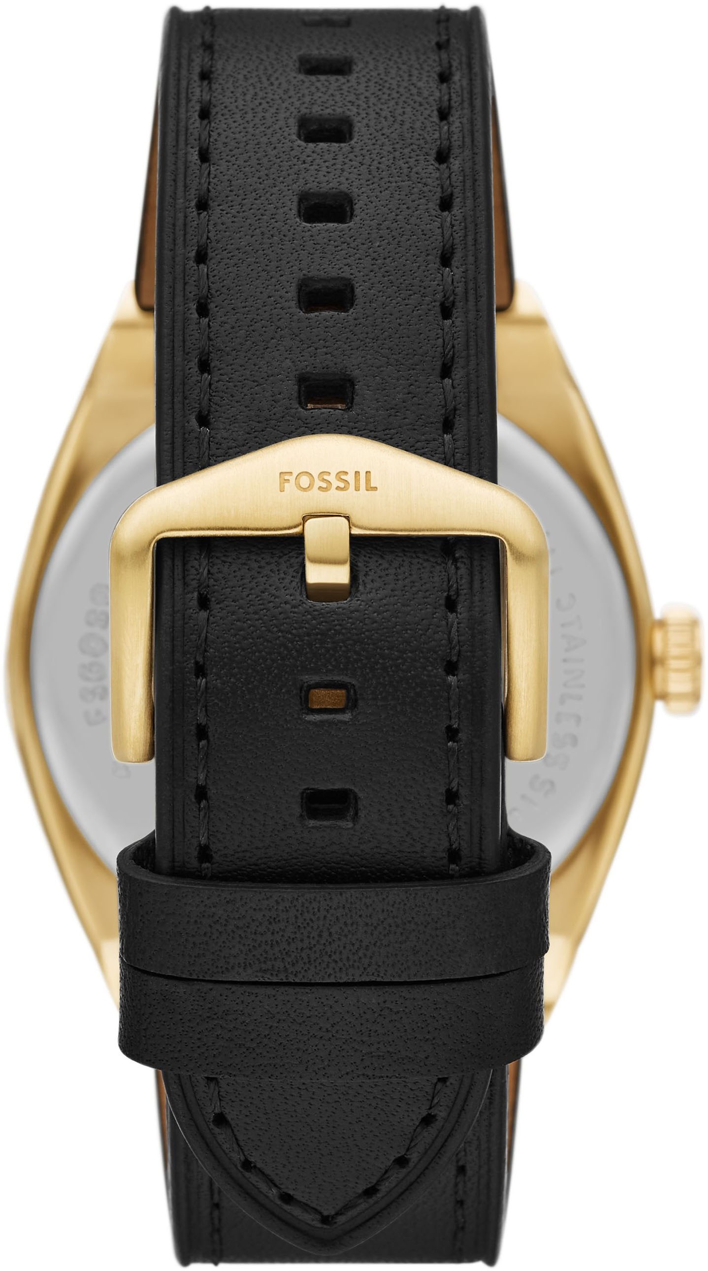 Fossil Quarzuhr »EVERETT«, Armbanduhr, Herrenuhr, Lederarmband, analog, Tag