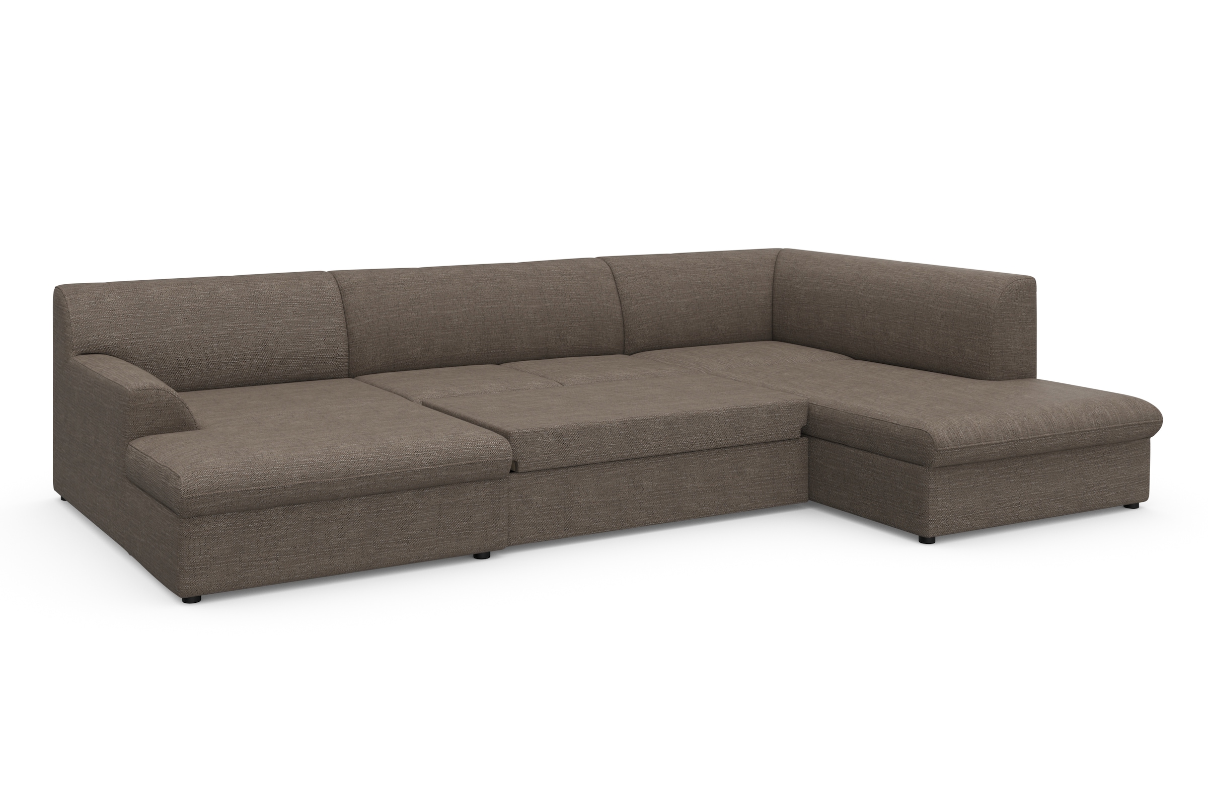 DOMO collection Wohnlandschaft »Topper, elegant und zeitlos, komfortabel, U-Form«, wahlweise mit Bettfunktion