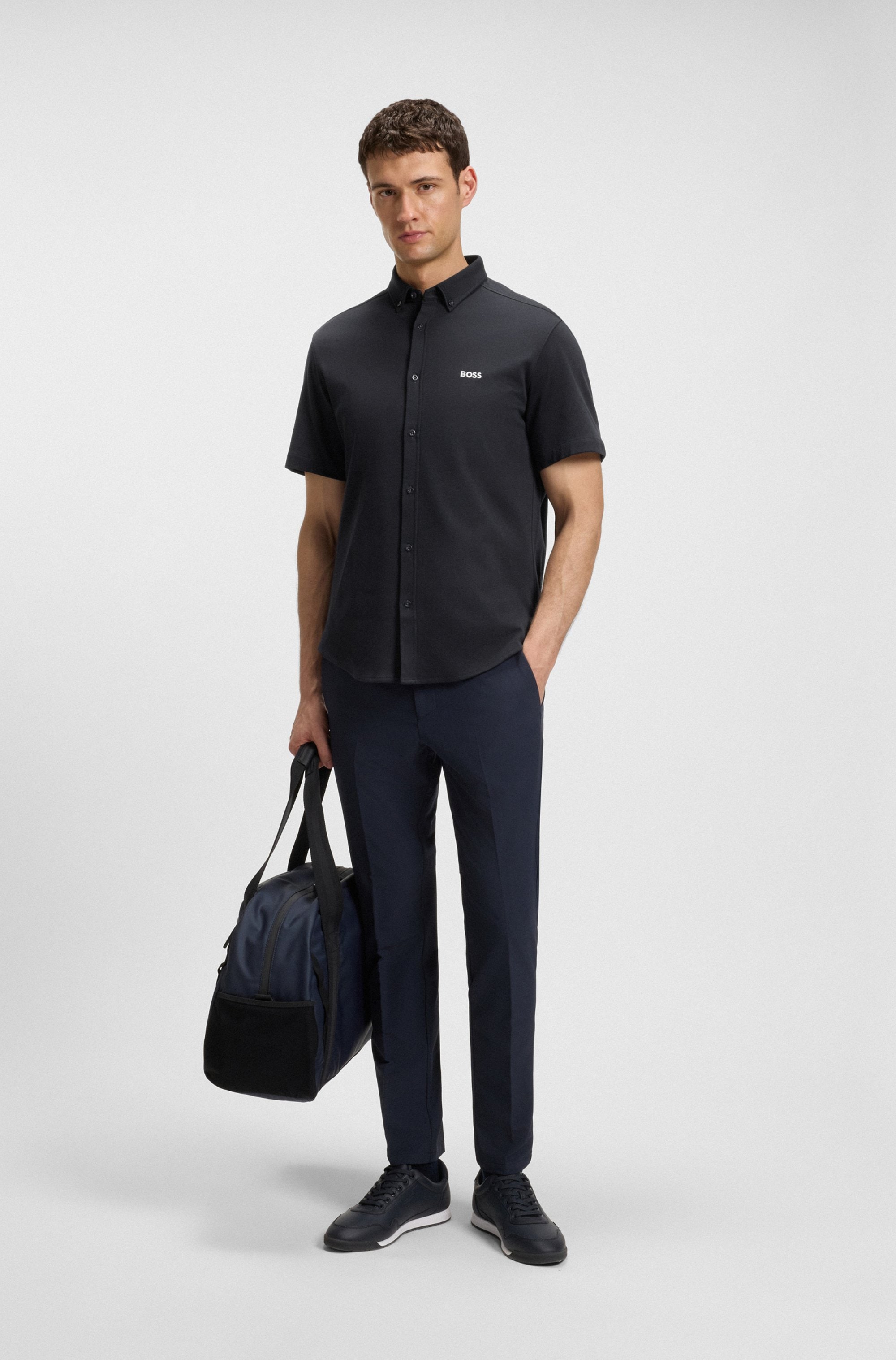 BOSS GREEN Kurzarmhemd »B Motion S«, softe Baumwolle, Vier-Wege-Stretch, knitterfrei
