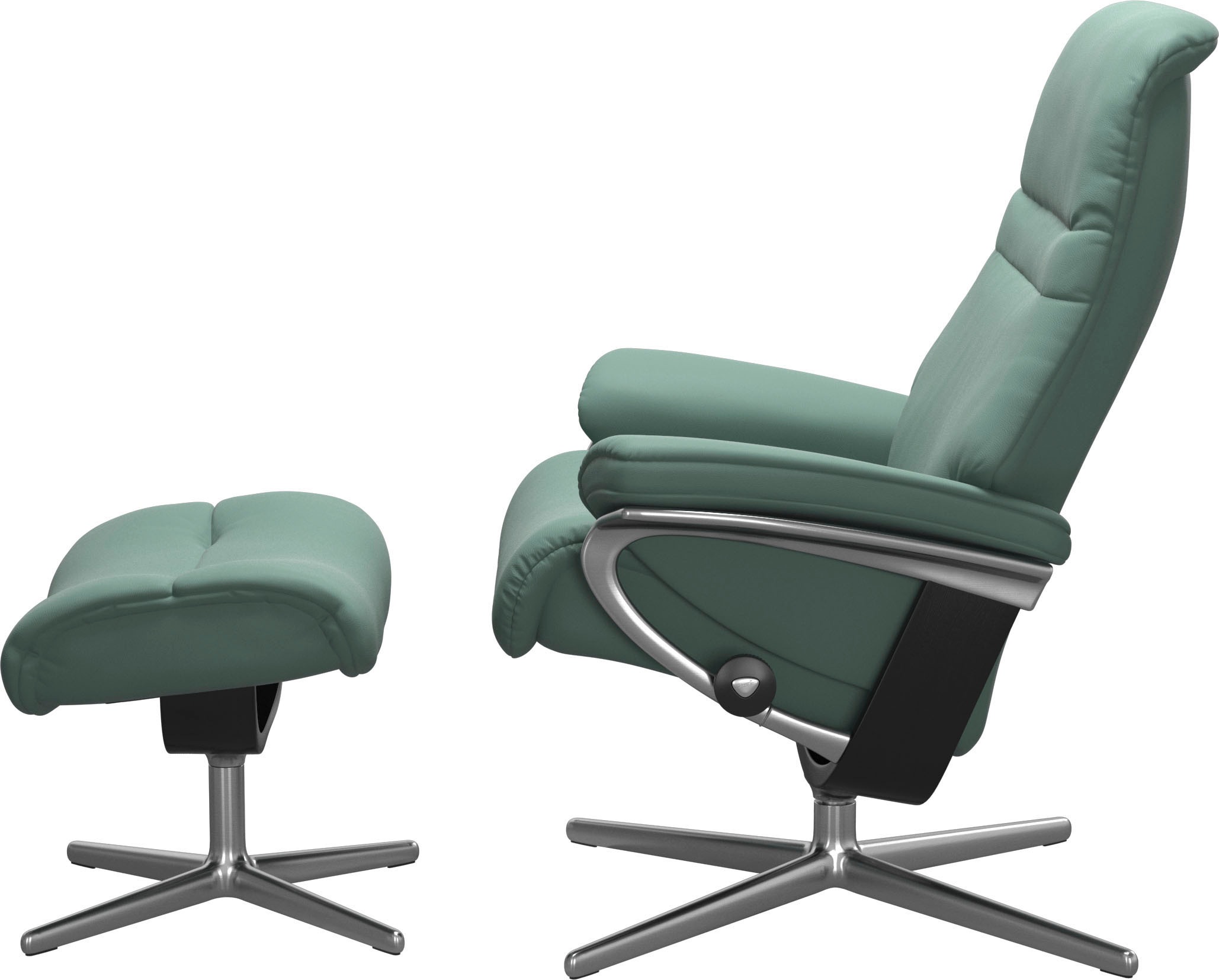 Stressless® Relaxsessel »Sunrise«, (Set, Relaxsessel mit Hocker), mit Hocker, mit Cross Base, Größe S, M & L, Holzakzent Schwarz