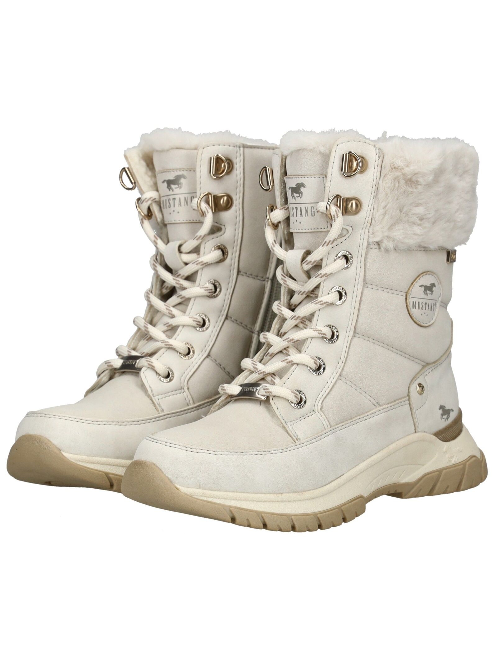 Mustang Shoes Schnürstiefelette »Mustang Shoes Stiefelette Lederimitat/Textil«