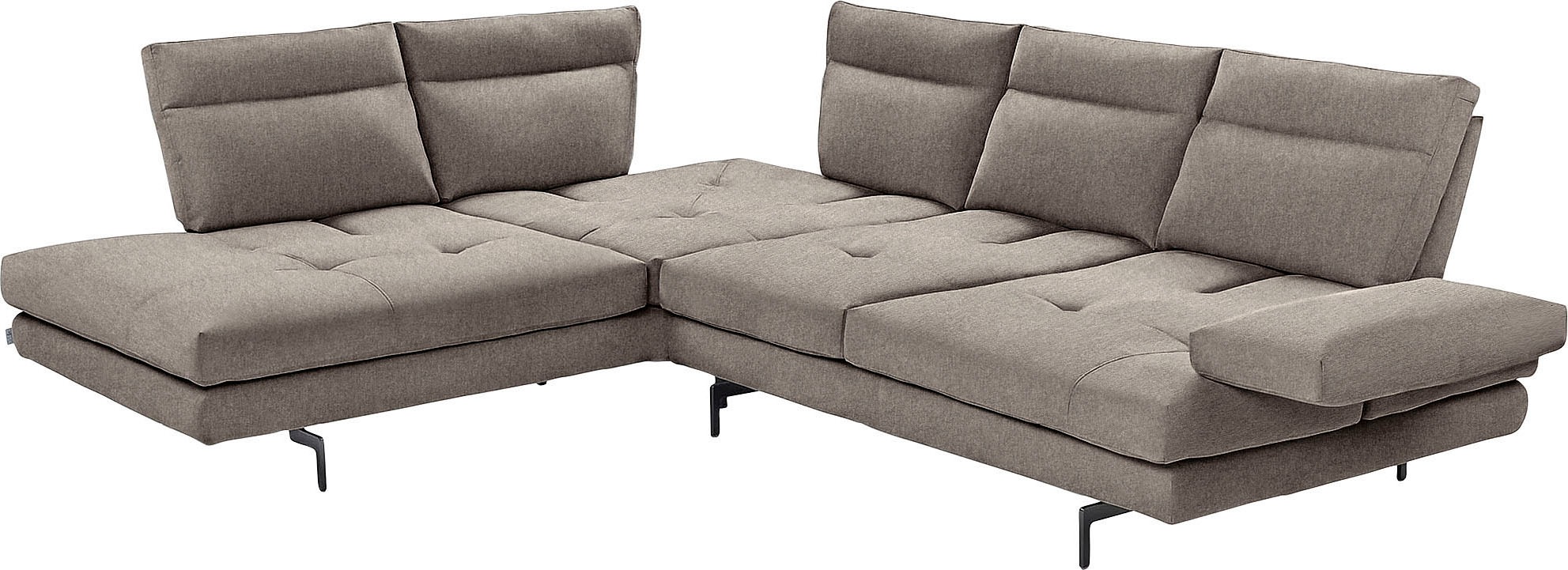 CALIA ITALIA Ecksofa »Toby Wing, L-Form, Designsofa mit sensationellem Sitzkomfort«, Sitztiefenverstellung, funktionale Ecke, Füße in schwarz matt