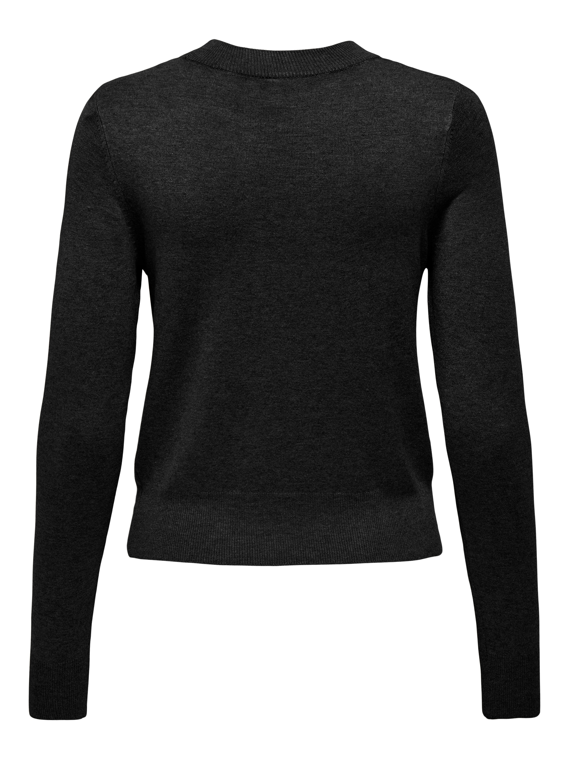 Rundhalspullover ONLY "ONLVENICE LIFE LS BLING O-NECK CC KNT", Damen, Gr. L, schwarz detail:silber bling, Strick, Obermaterial: 82% Viskose, 16% Nylon, 2% Elasthan, unifarben, regular fit normal, Rundhals, Pullover Rundhalspullover, mit Strass-Steinen 3