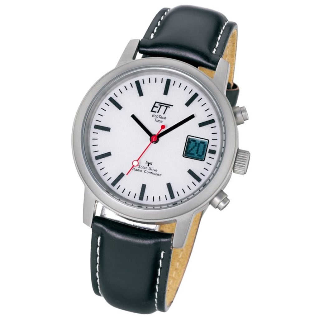 ETT Funkuhr »EGS-11185-11L«, Armbanduhr, Herrenuhr, Datum, Solar