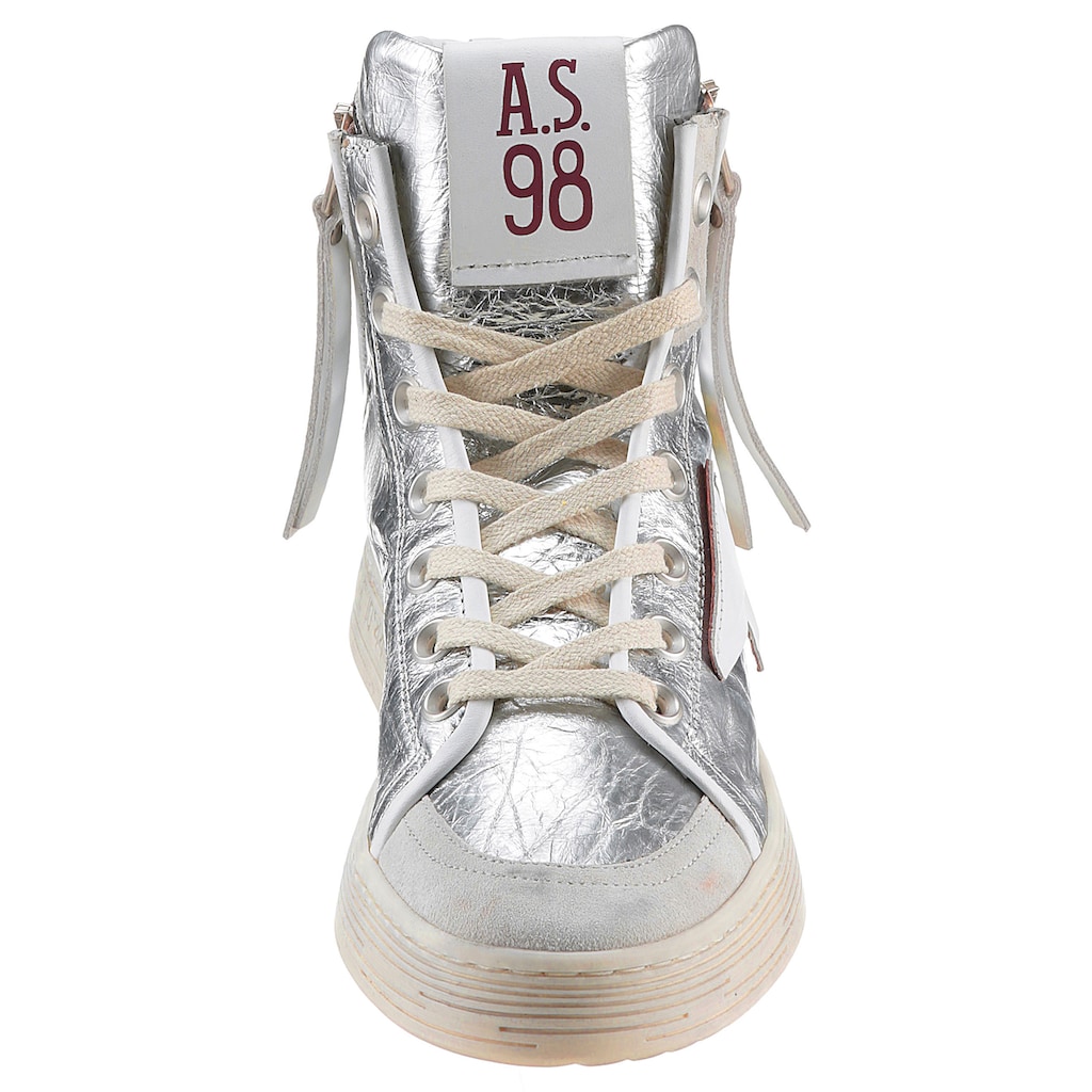 A.S.98 Sneaker »Combi 3 Ice«, Plateau, High Top-Sneaker, Schnürschuh, seitliche Stern-Applikation