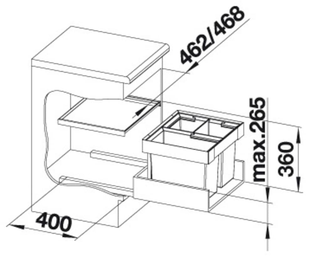 Blanco Mülltrennsystem »Flexon II 50/3« 3 Behälter Kunststoff, Stahlblech, 500 mm Untermass