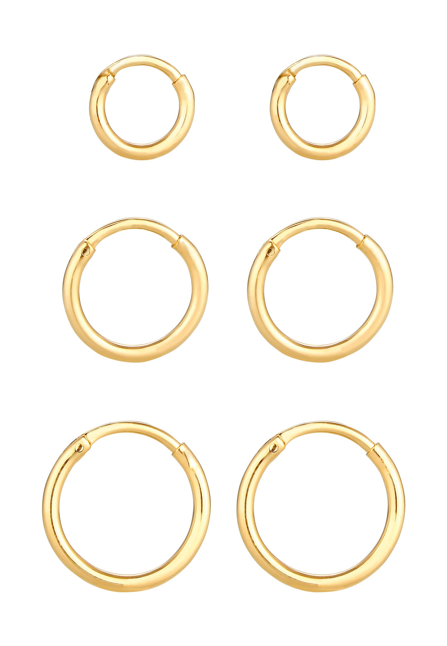Ohrring-Set ELLI "Ohrring Set Trio 925 Sterling Silber", gold, Ohrringe, Damen, onesize, ohne Stein, Silber 925 (Sterlingsilber) 2