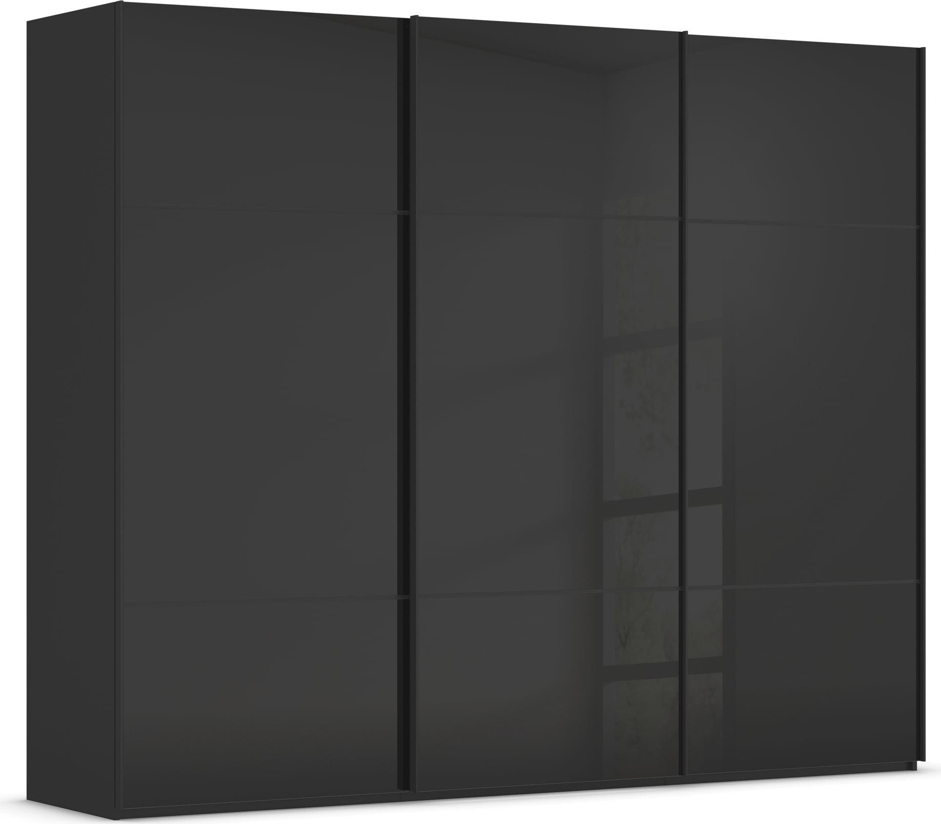 rauch "Kleiderschrank Schrank Garderobe Schlafzimmerschrank SCALE-TRIO" edle dreigeteilte Front mit 2 Zierleisten Glasfront MADE IN GERMANY