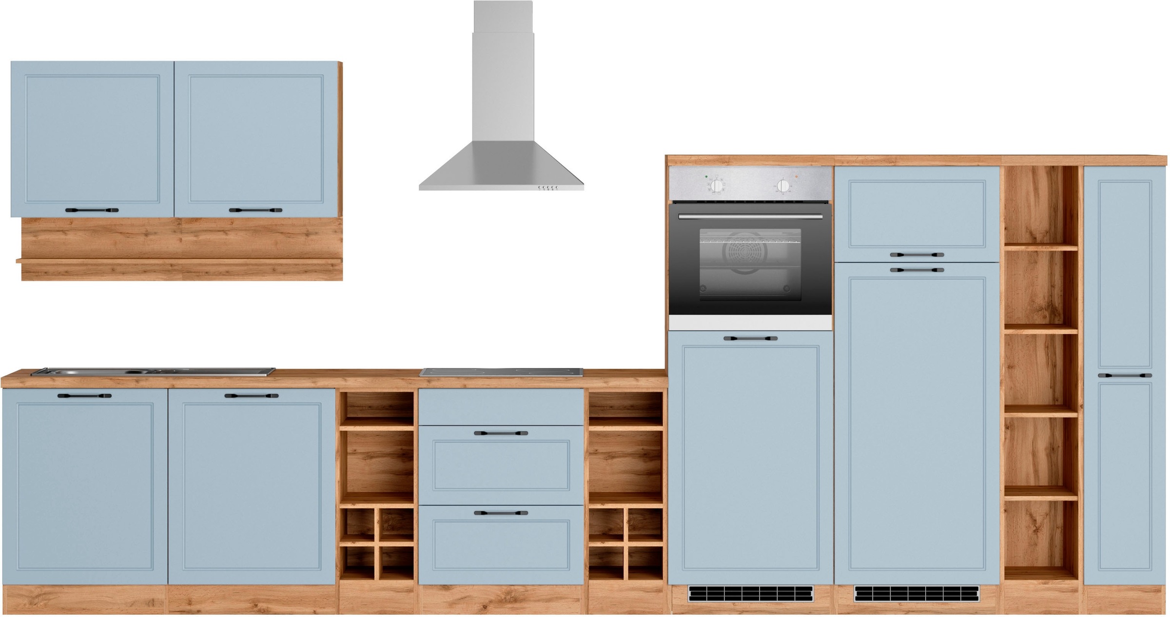 Kochstation Küche »KS-Lana«, 420 cm breit, wahlweise mit oder ohne E-Geräte