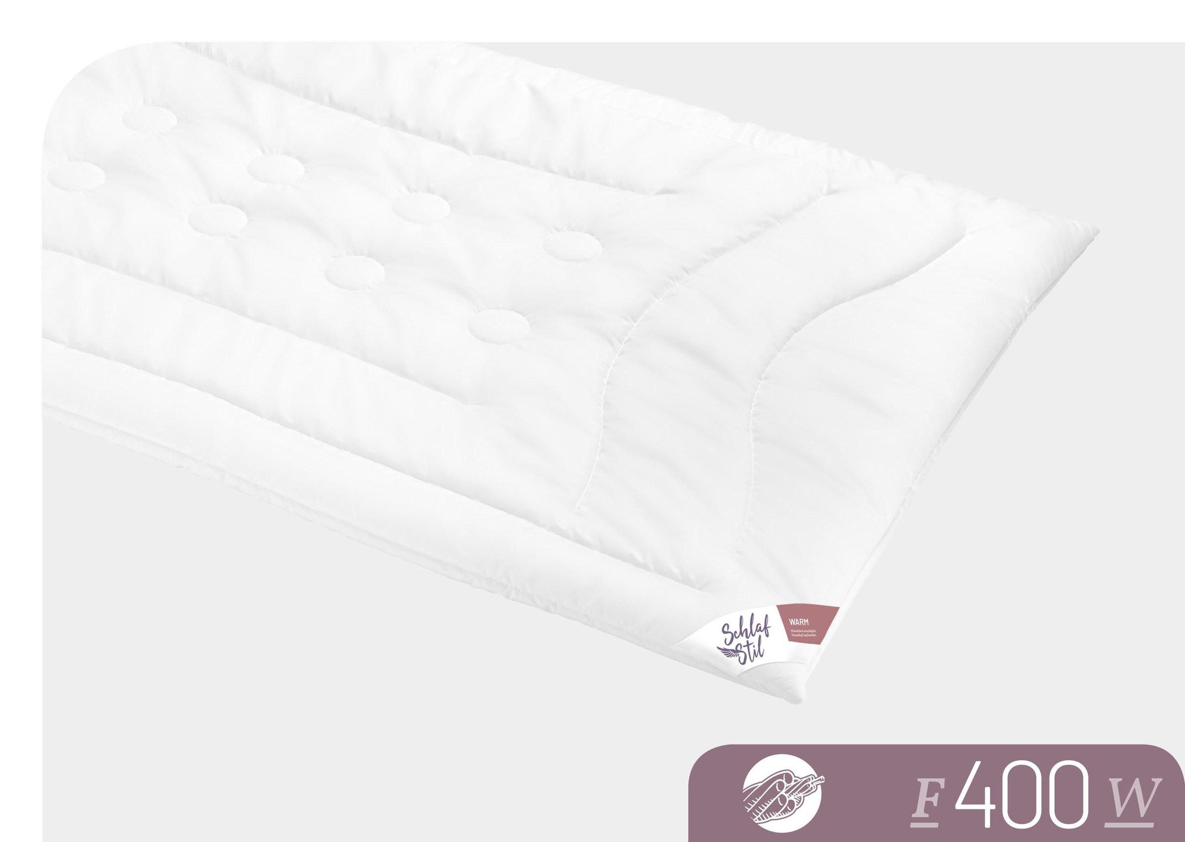 Schlafstil Baumwollbettdecke »F400«, warm, (1 St.), hergestellt in Deutschland, allergikerfreundlich