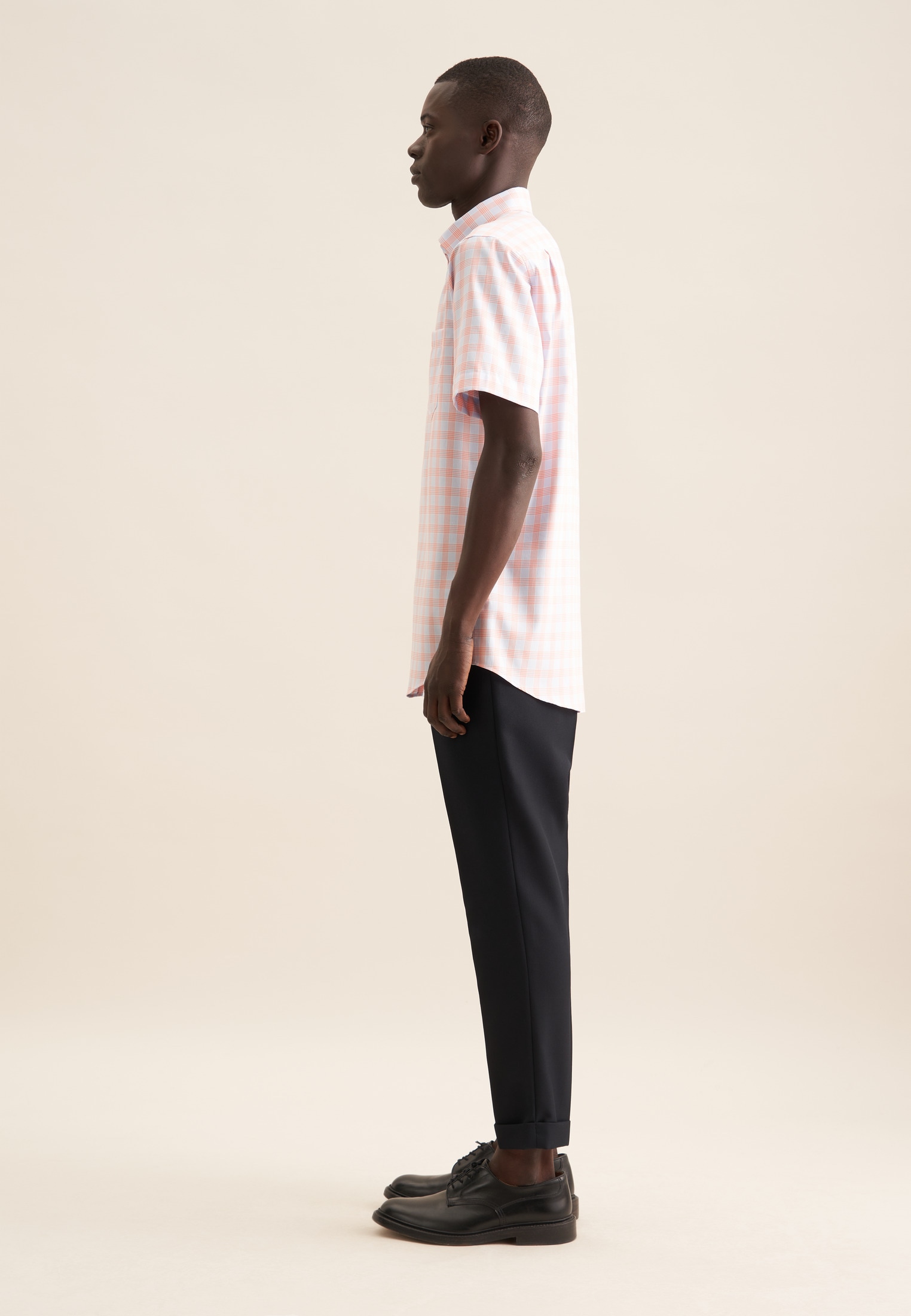 seidensticker Businesshemd »Regular«, Regular Kurzarm Button-Down-Kragen Karo