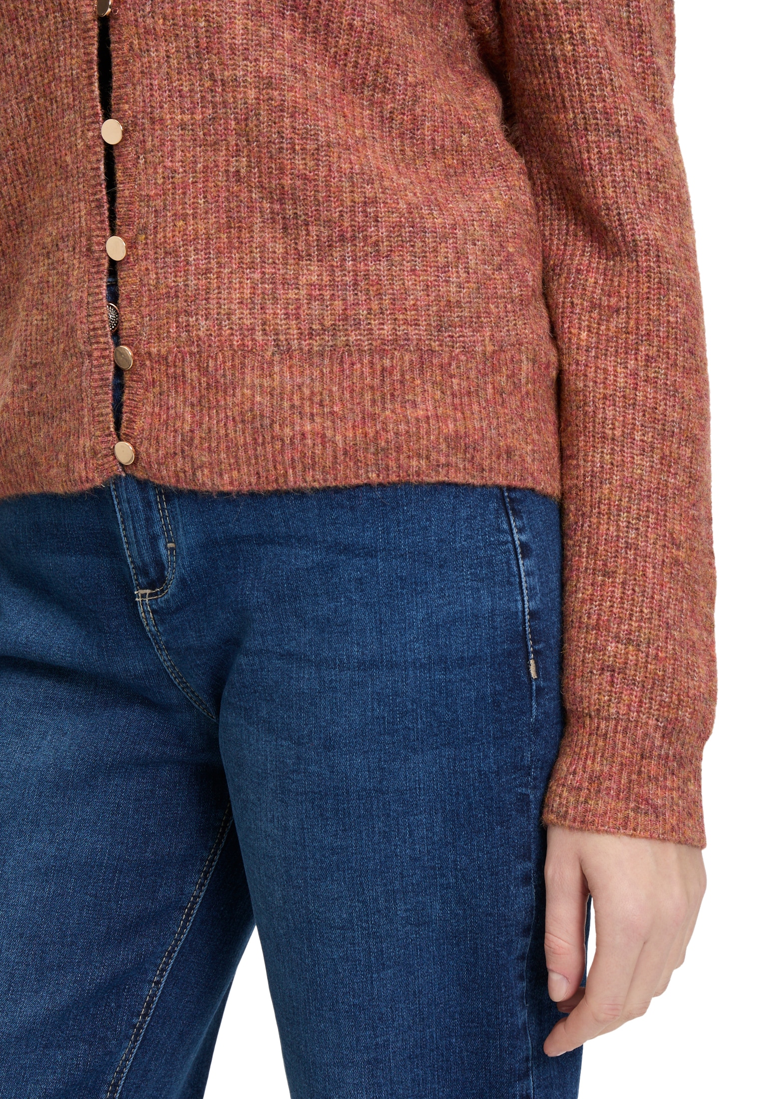 Cartoon Strickjacke »Cartoon Damen Strick-Cardigan mit V-Ausschnitt«, Häkelstich