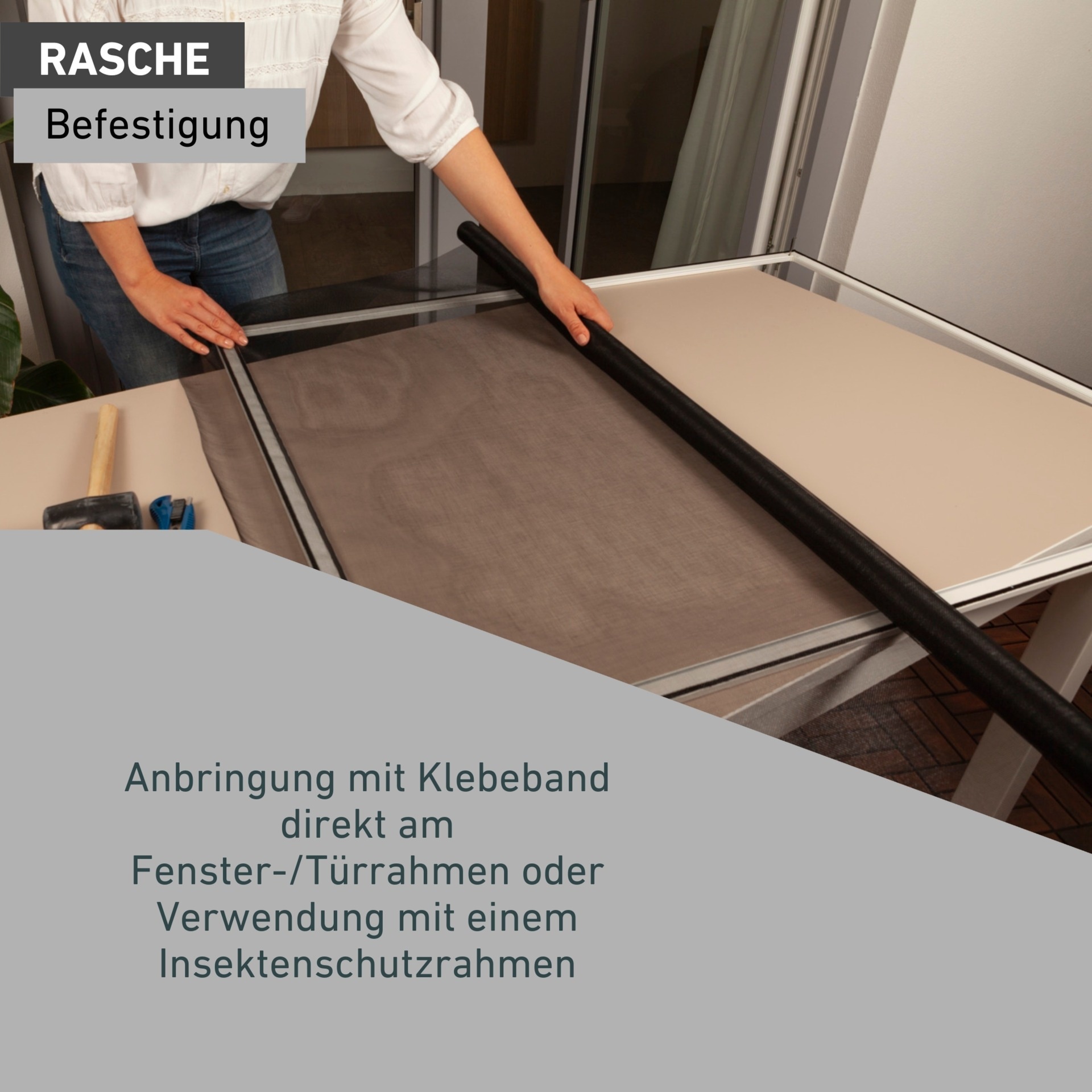 Windhager Moskitonetz »für Fenster, Balkon- und Terrassentüren, Moskitontez ohne Bohren« 1 Stk. tlg. Insektenschutzgitter 100 x 120 cm, erhältlich in anthrazit oder weiß