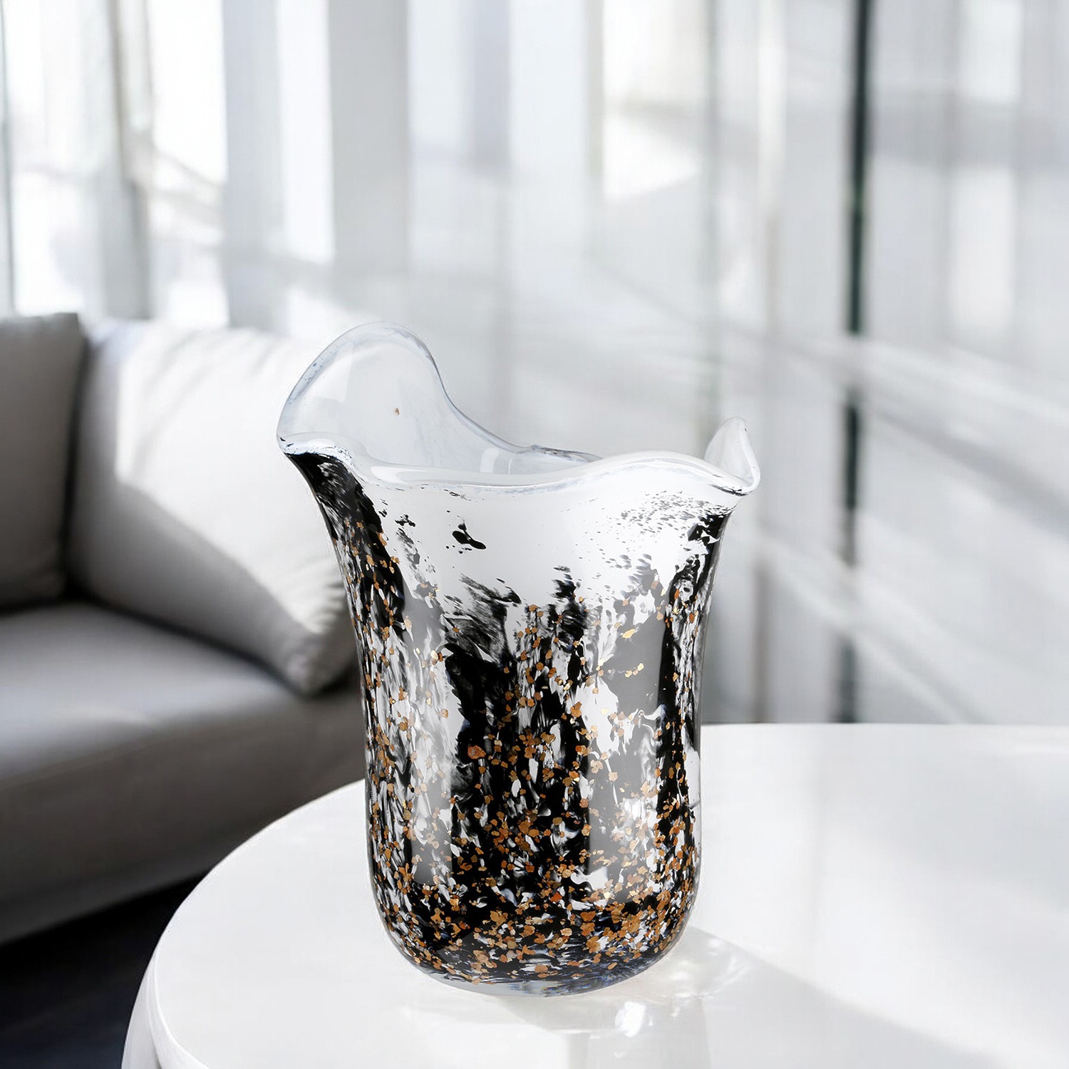 GILDE Tischvase »Vase Petunia, schwarz-weiß«, (1 St.)