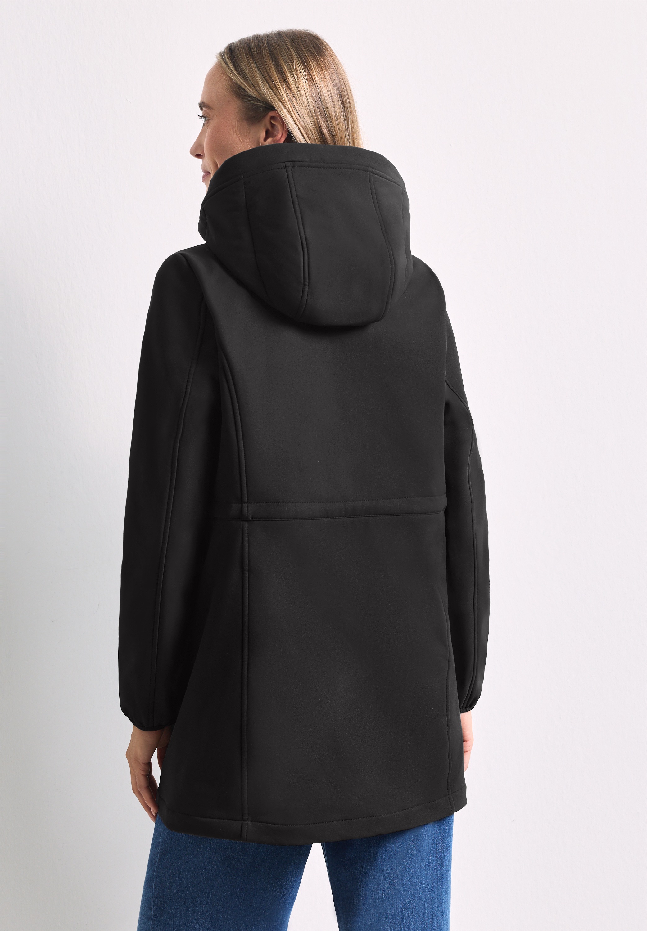 STREET ONE Softshelljacke mit Kapuze mit Tunnelzug im Bund zum Taillieren