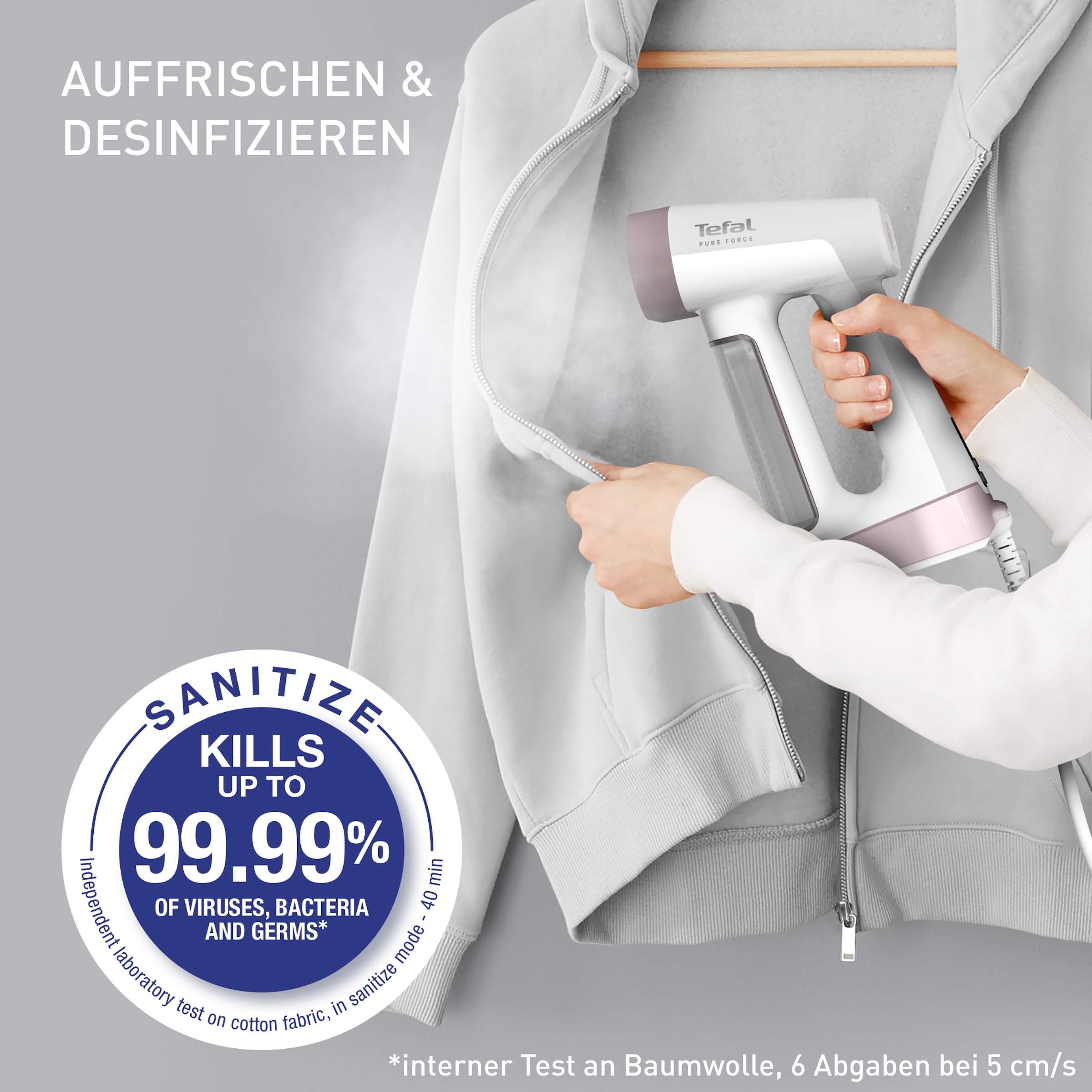 Tefal Dampfbürste »DT8720 Pure Force 2-in-1«, 1800 W, vertikal Dampfen, horizontal Bügeln, 12 Minuten Autonomie